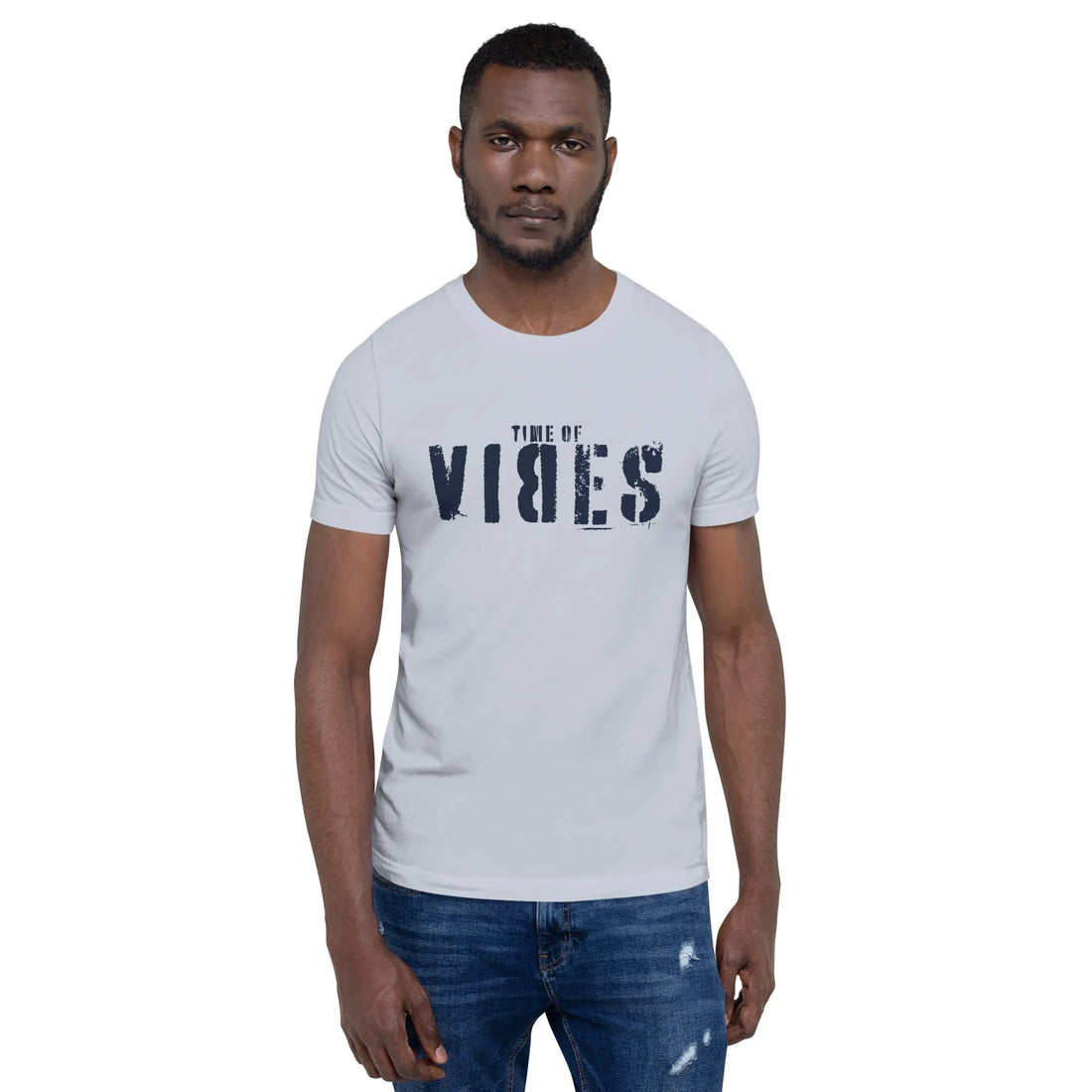 T-shirt da uomo in cotone VIBES  (azzurro/navy)