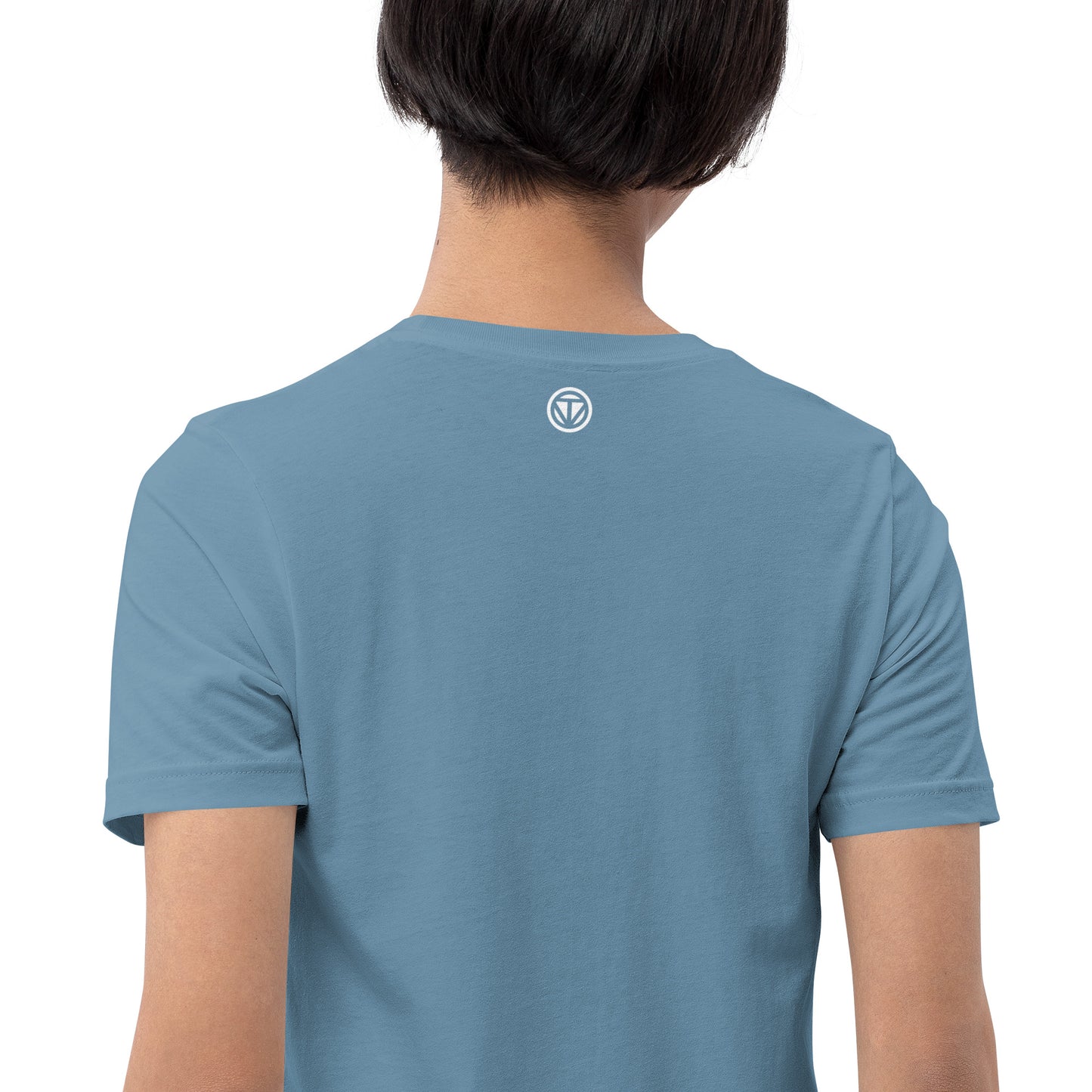 Baumwoll T-Shirt PEACE-LOVE (Blau-Weiß)