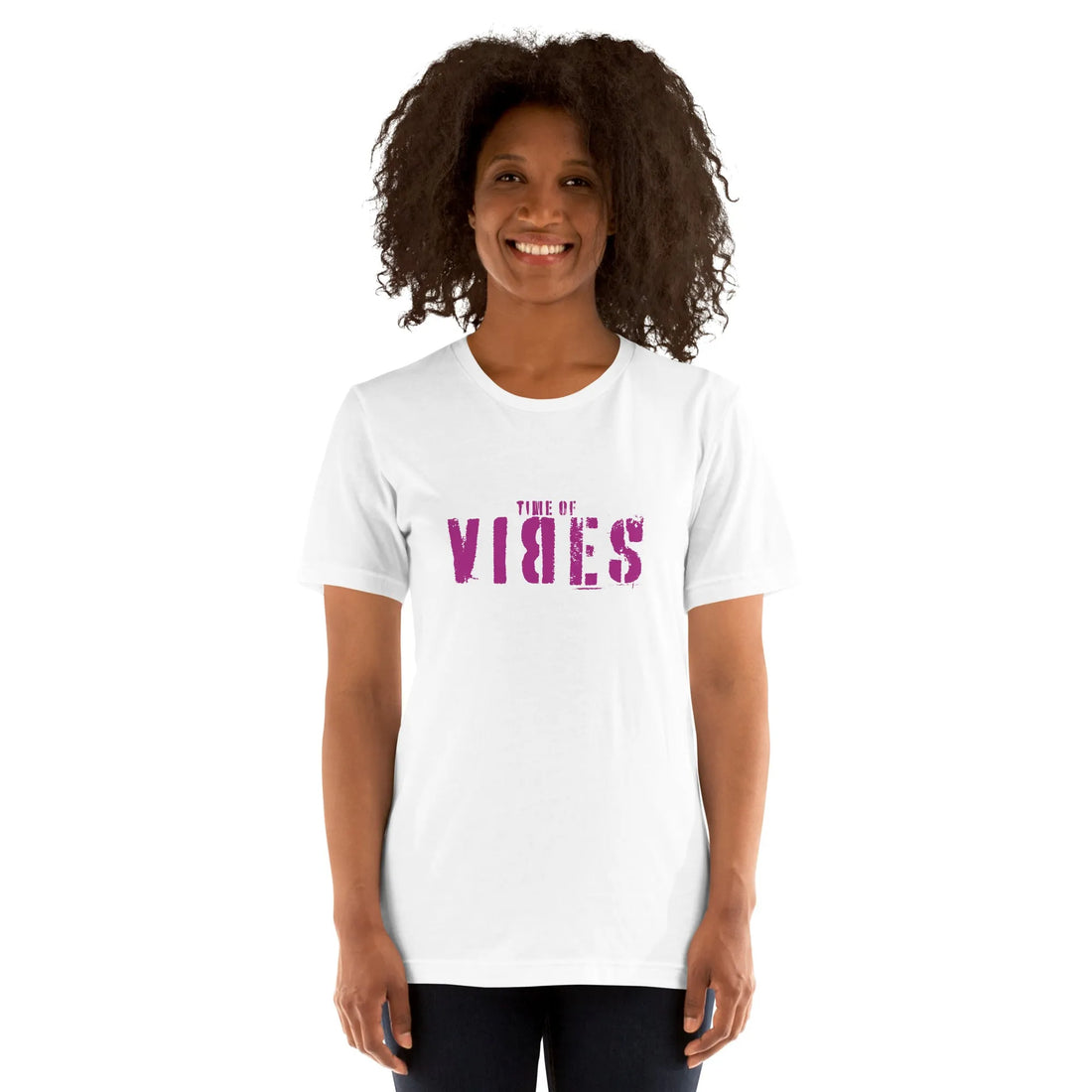 T-shirt en coton pour femme VIBES  (Blanc)
