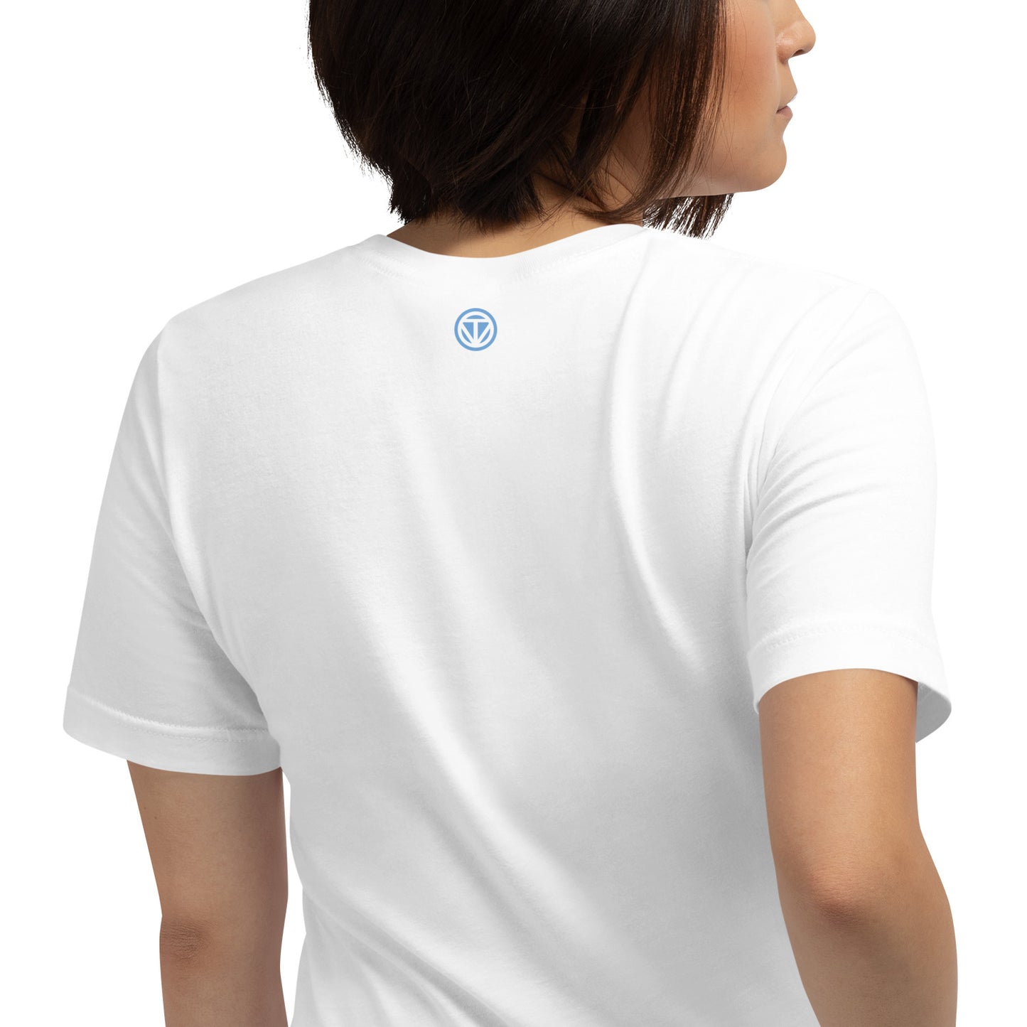 Baumwoll T-Shirt PEACE-LOVE (Weiß-Blau)