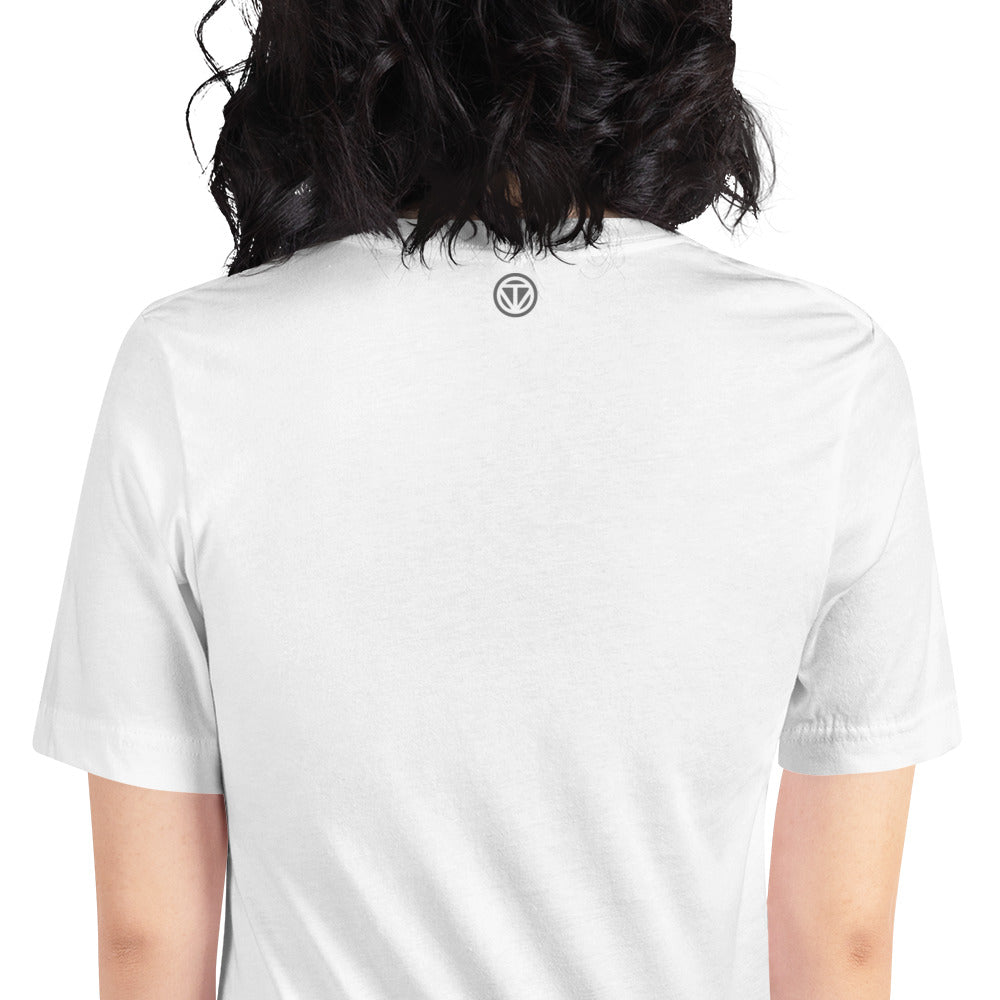 Baumwoll T-Shirt PEACE-LOVE (Weiß-Grau)