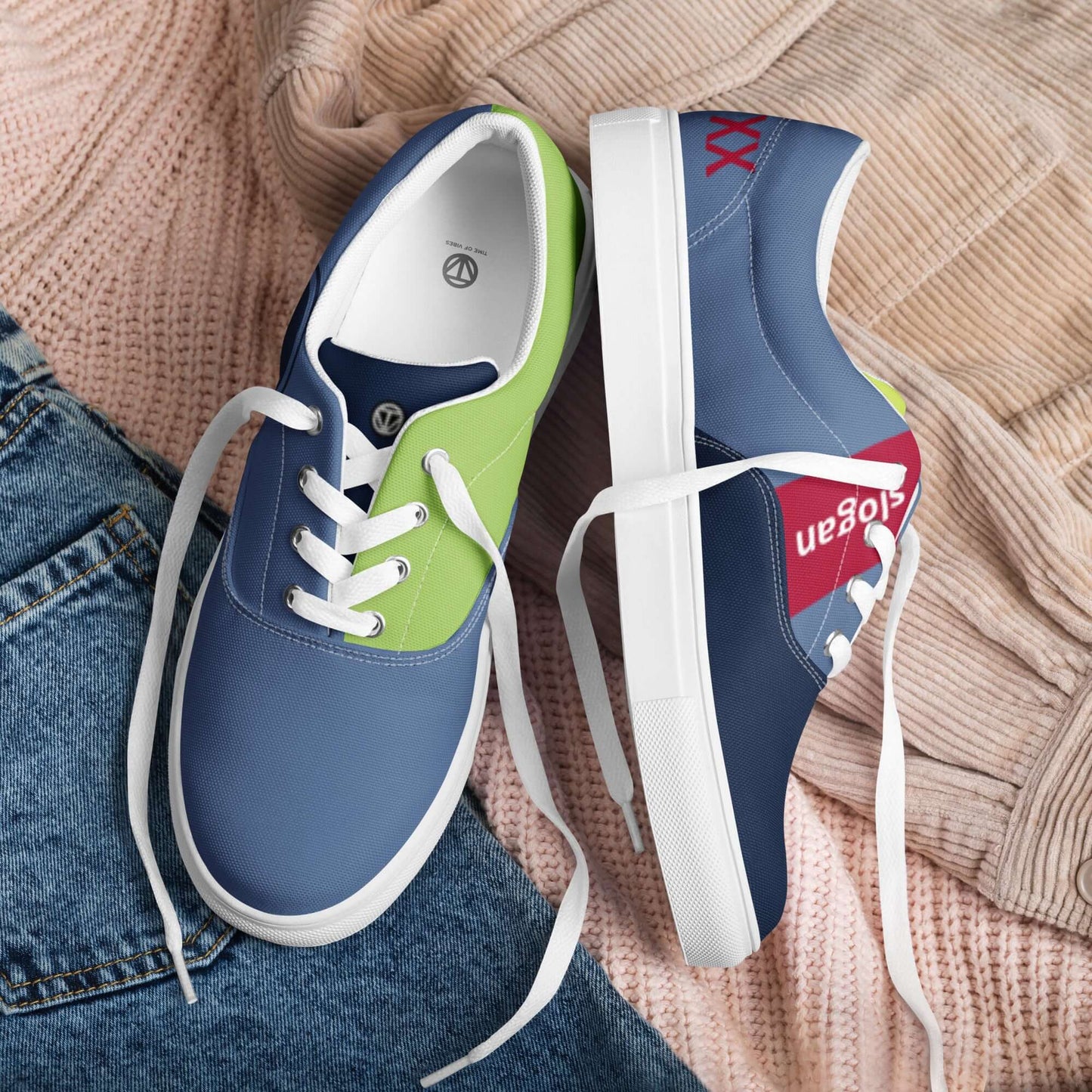TIME OF VIBES - Women’s lace-up canvas shoes CORPORATE - €109.00