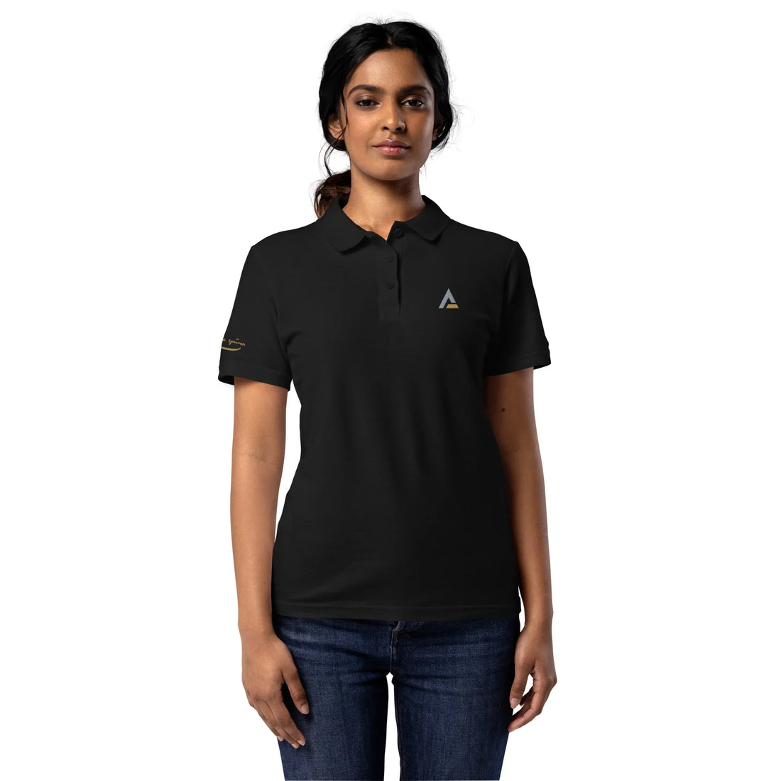 Piqué-Poloshirt für Damen (Schwarz) - Time Of Vibes