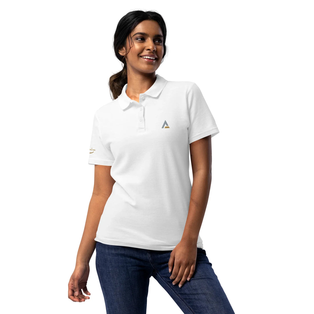 Piqué-Poloshirt für Damen (Weiß) - Time Of Vibes