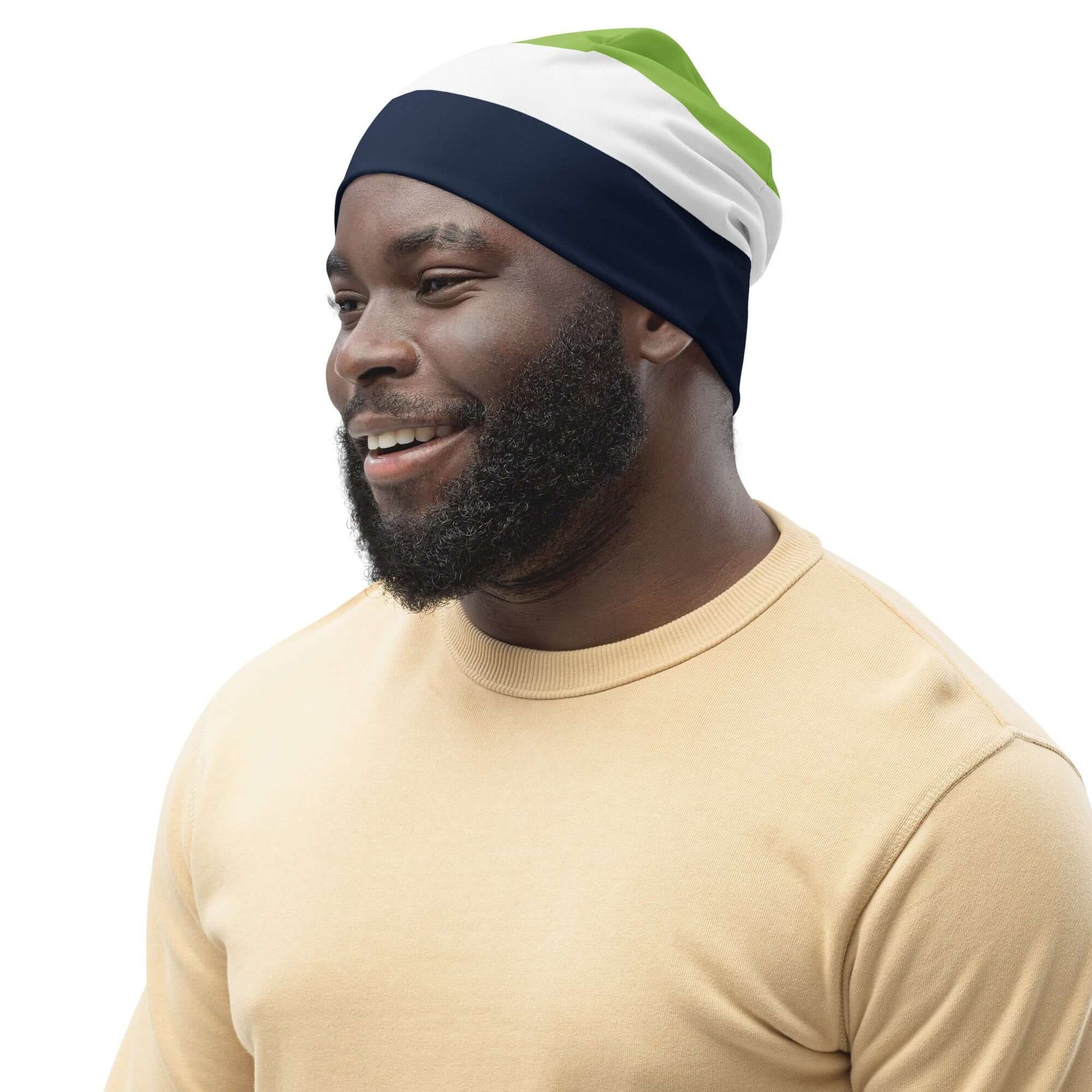 TIME OF VIBES - Beanie MODERN (Navy/White/Mindaro) - €29.50
