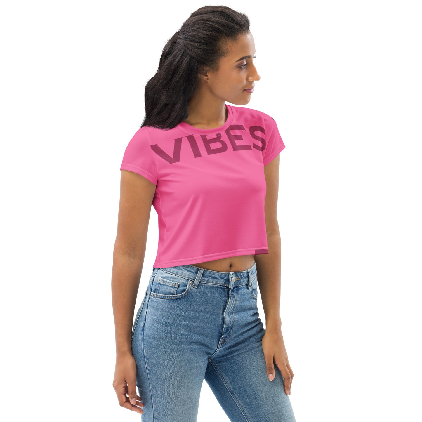 TIME OF VIBES - Crop Tee VIBES (Pink/Red) - €46.50