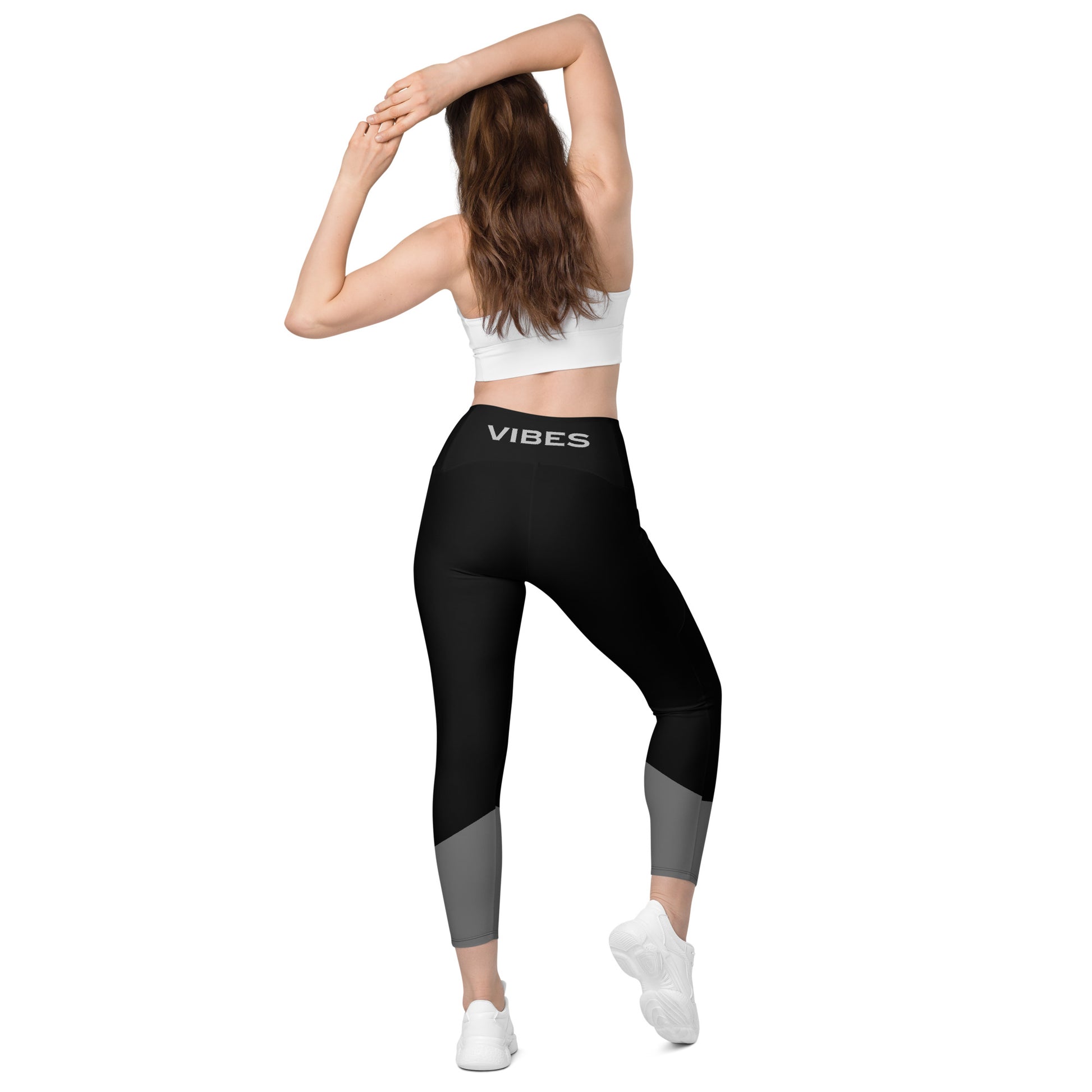 TIME OF VIBES - Leggings with pockets ABSTRACT (Black) - €59.00