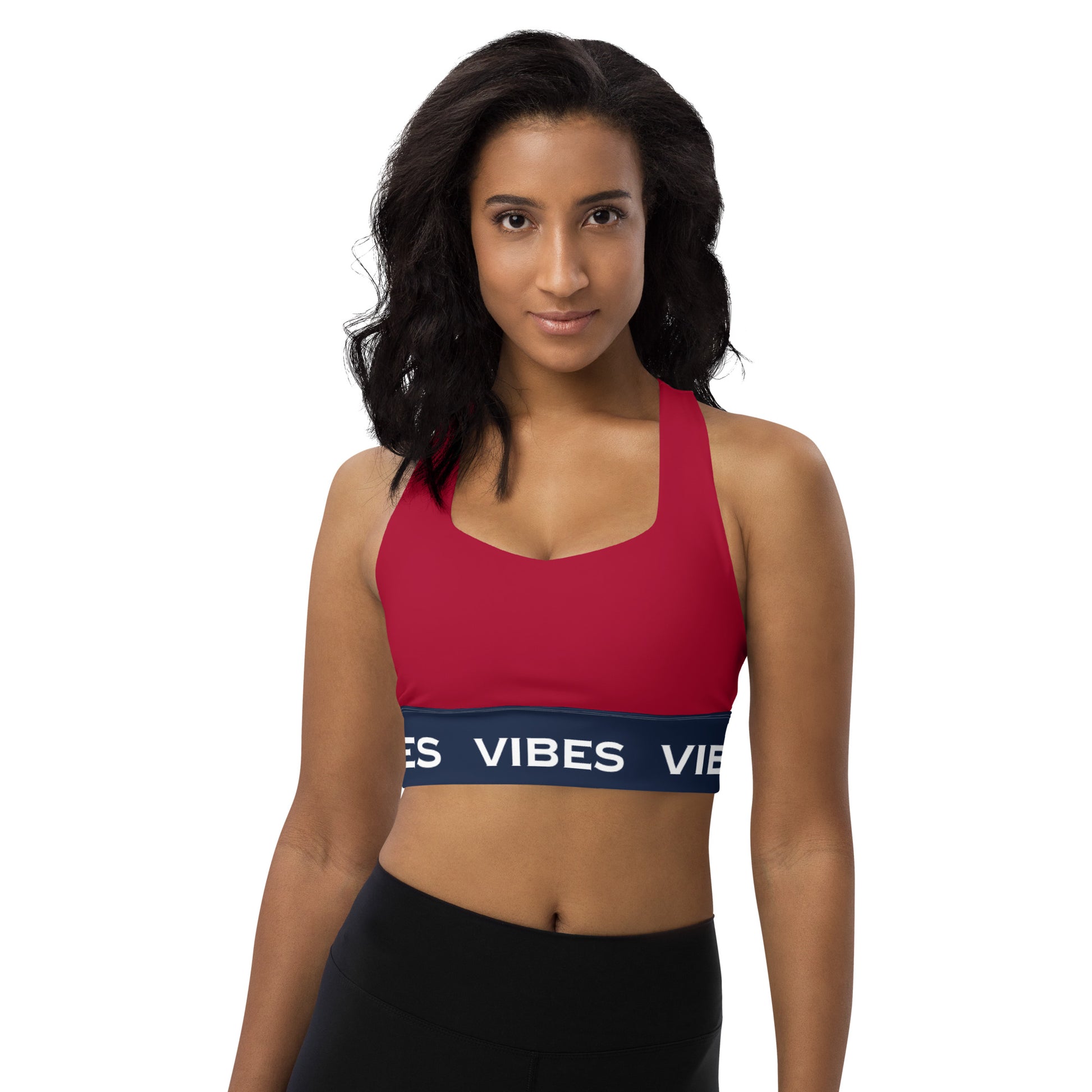 TIME OF VIBES - Longline sports bra (Red/Blue) - €49.00