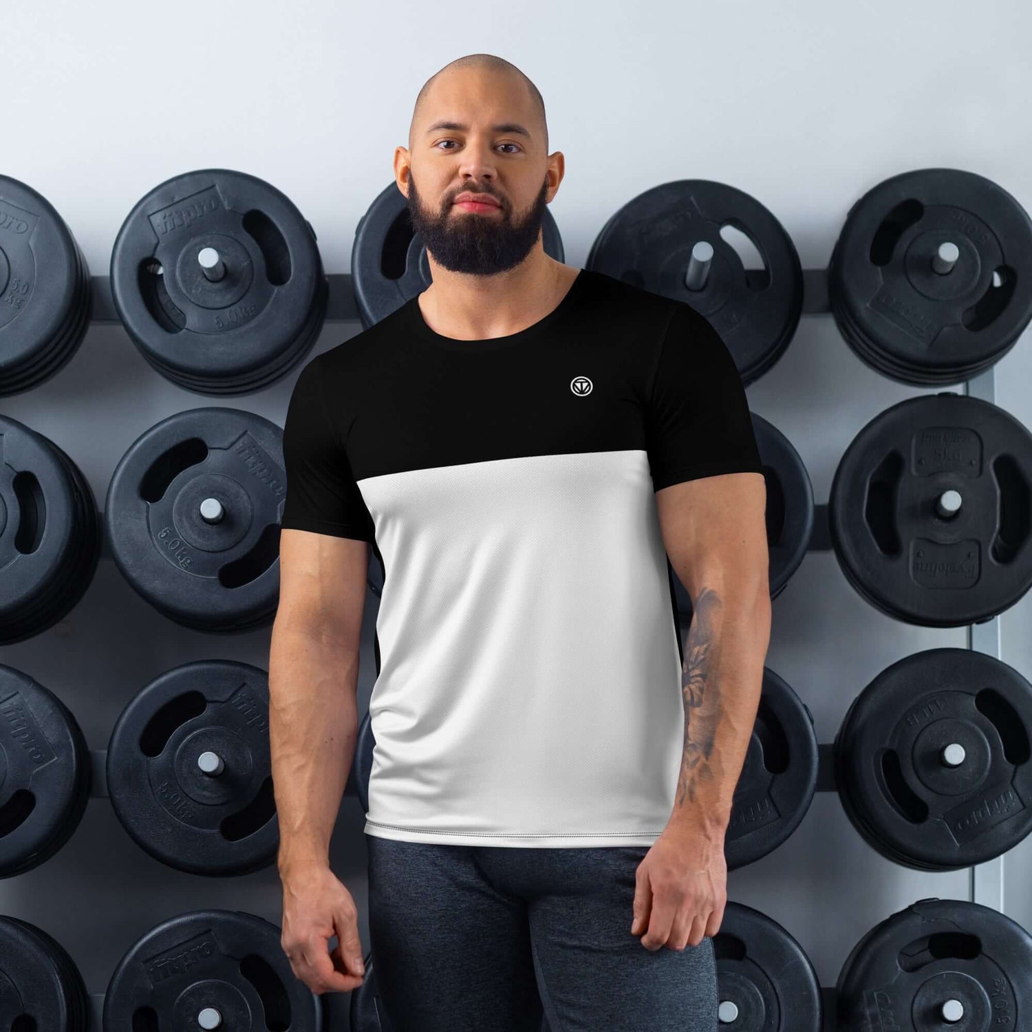 TIME OF VIBES TOV Herren Sport T-Shirt PART (Schwarz/Weiß) - €45,00