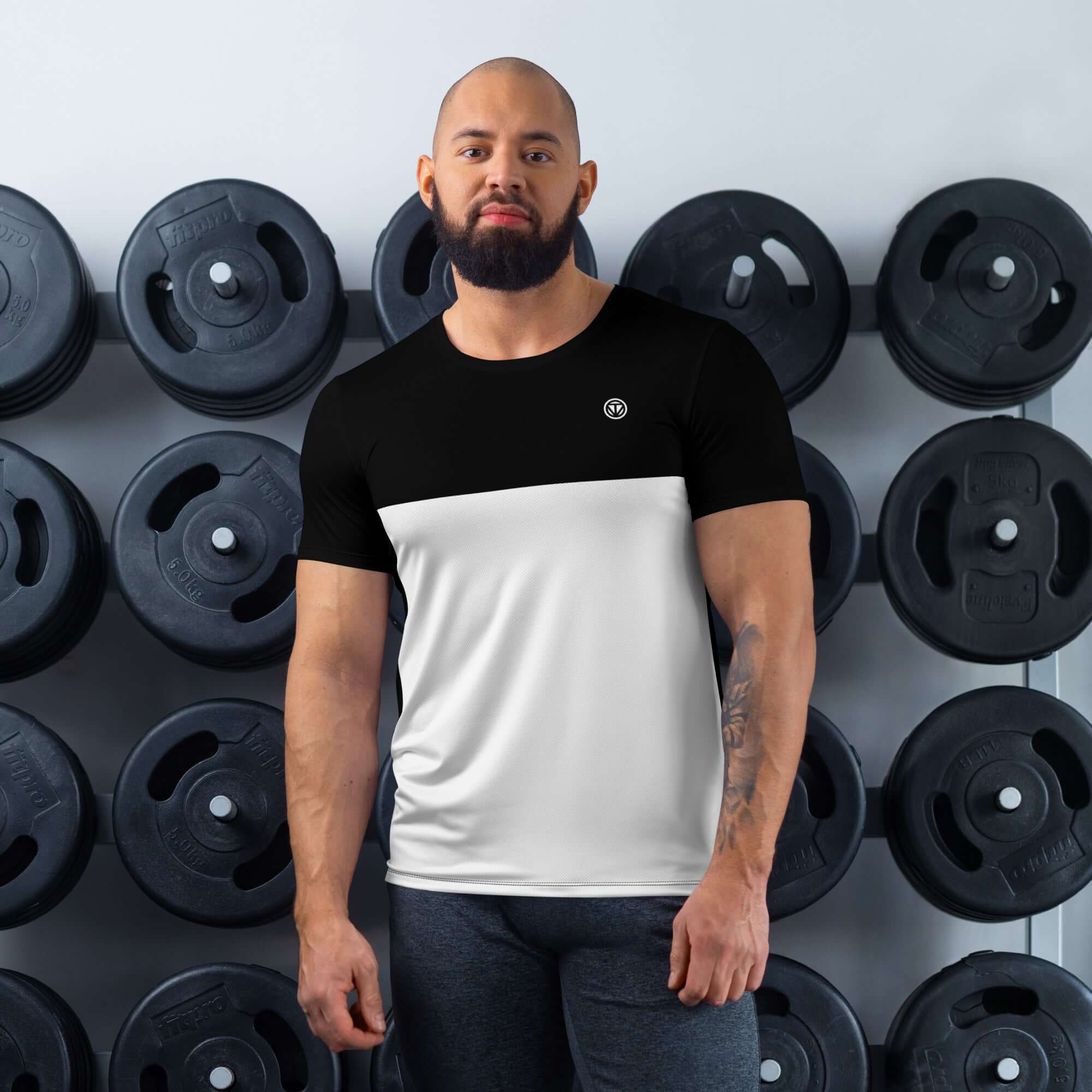 TIME OF VIBES TOV Herren Sport T-Shirt PART (Schwarz/Weiß) - €45,00