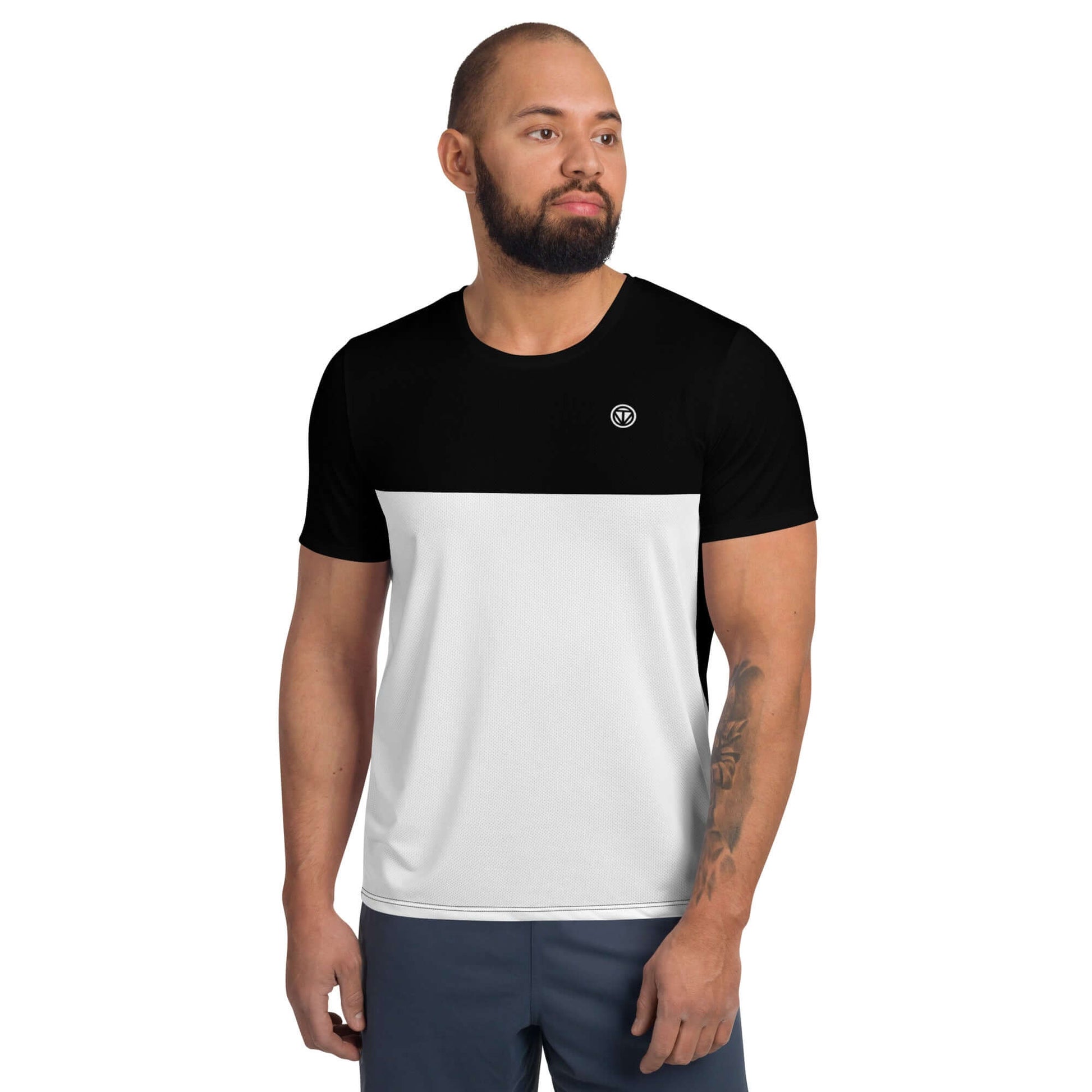 TIME OF VIBES - Men's Athletic T-shirt PART (Black/White) - €45.00
