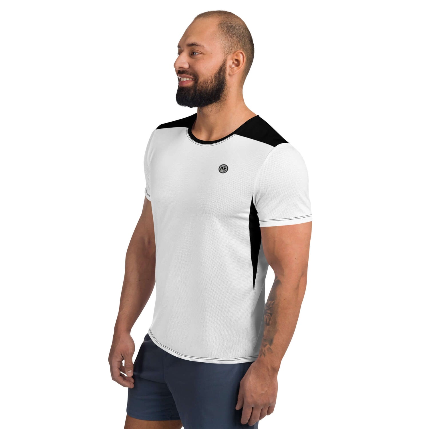 TIME OF VIBES TOV Herren Sport T-Shirt FIRST (Weiß/Schwarz) - €45,00