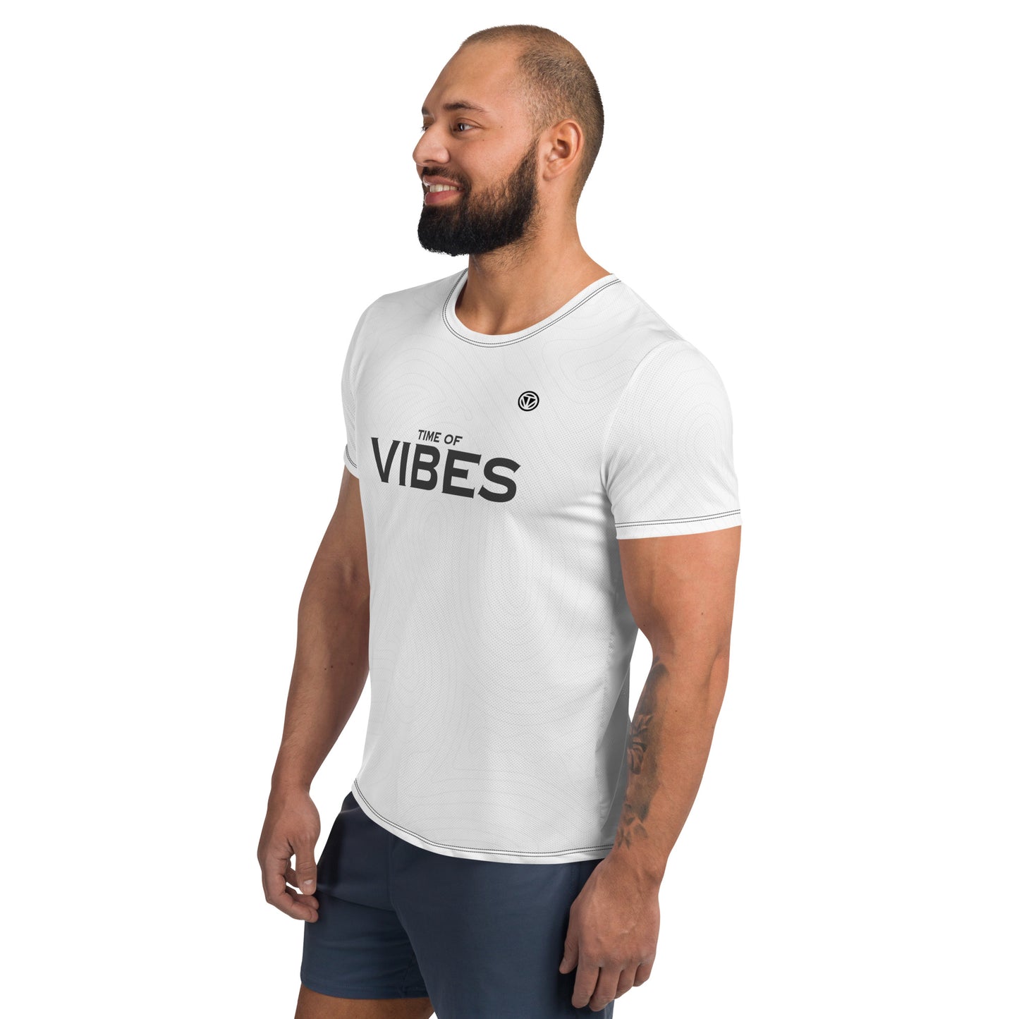 TIME OF VIBES - Men's Athletic T-shirt MOVE (White) - €45.00