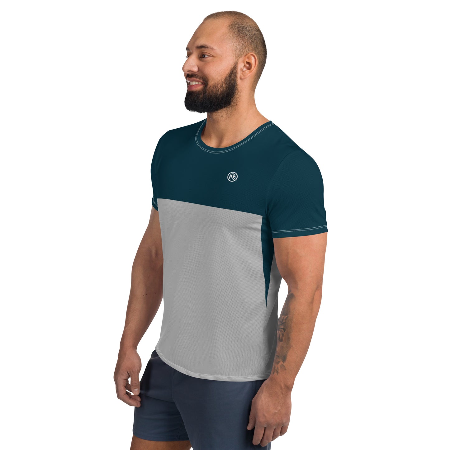 TIME OF VIBES - Men's Athletic T-shirt PART (Blue/Grey) - €45.00