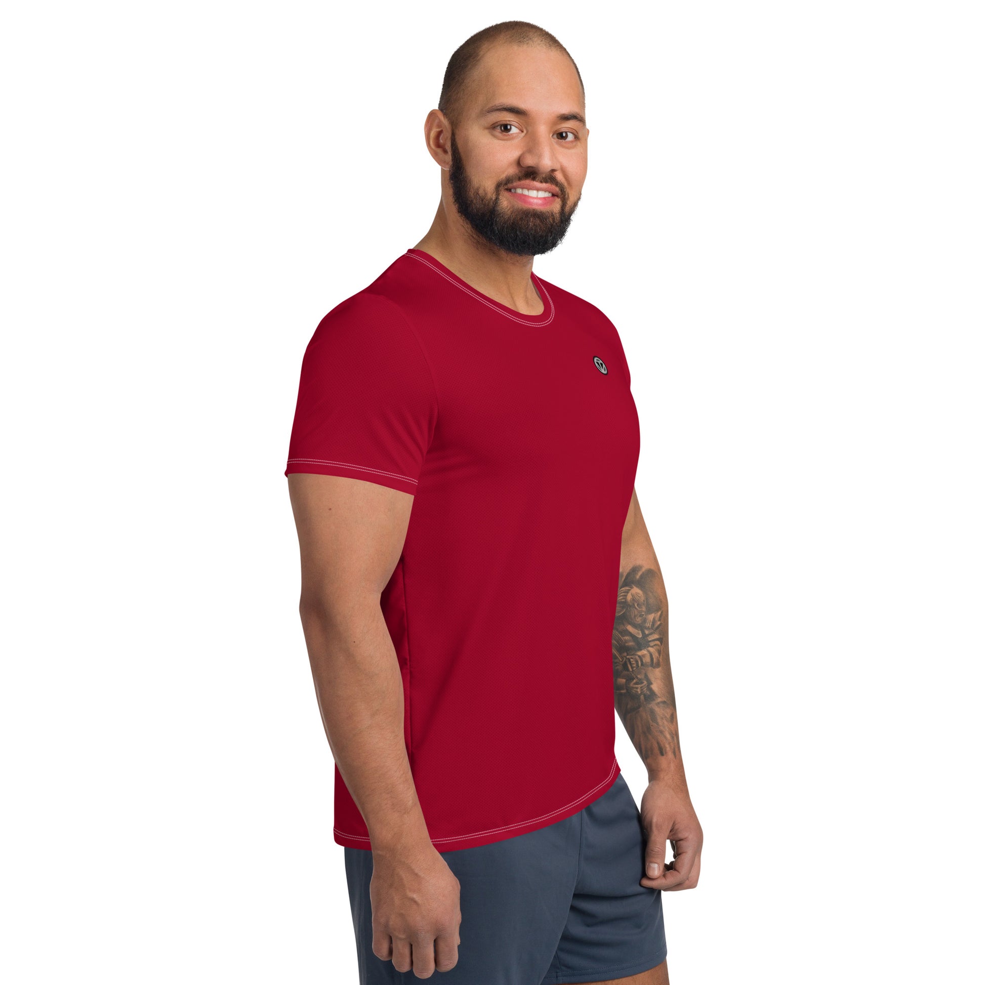 TIME OF VIBES - Men's Athletic T-shirt (Carmine) - €45.00