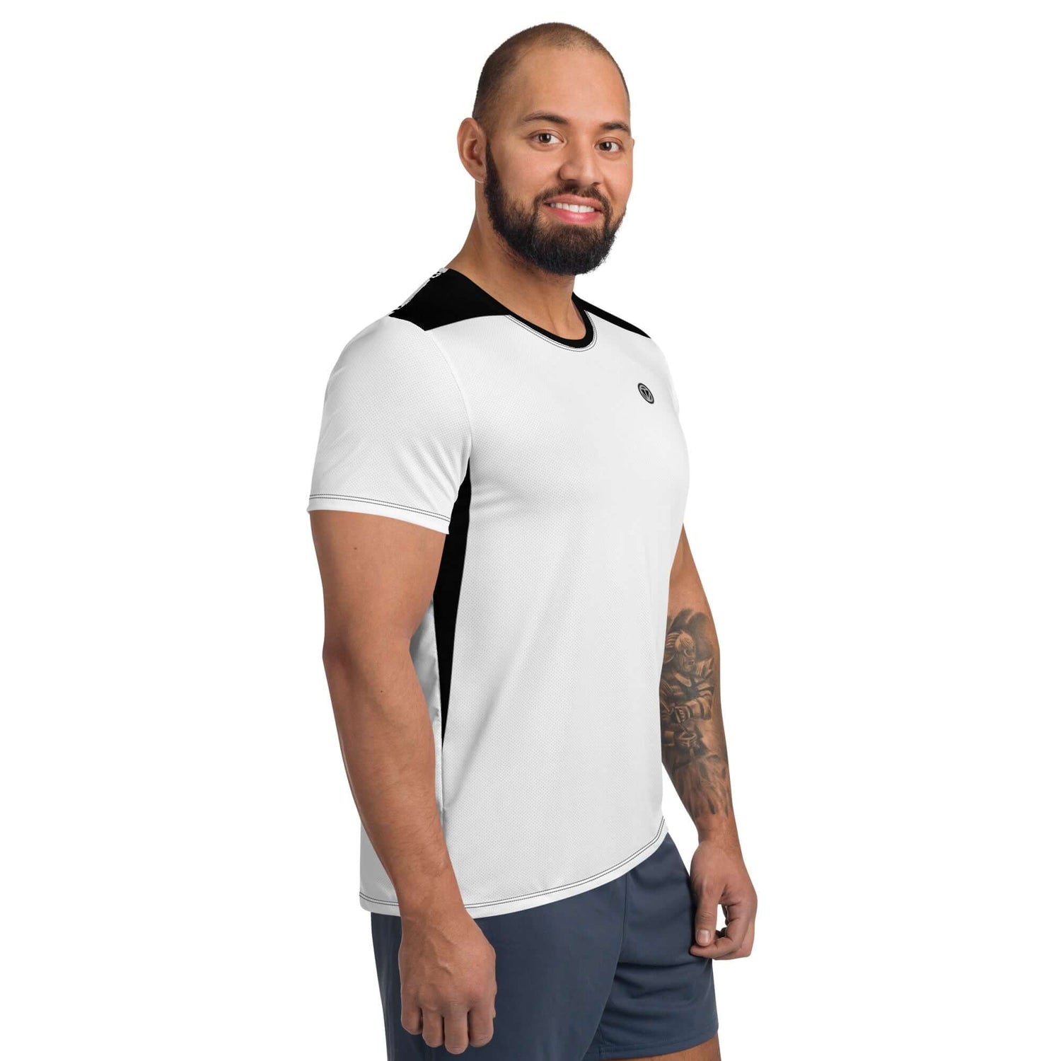 TIME OF VIBES TOV Herren Sport T-Shirt FIRST (Weiß/Schwarz) - €45,00