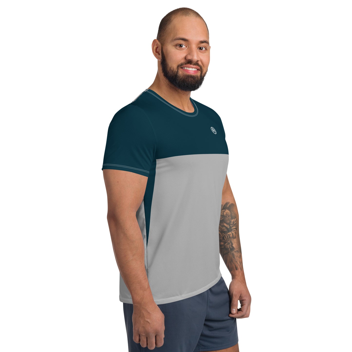 TIME OF VIBES - Men's Athletic T-shirt PART (Blue/Grey) - €45.00