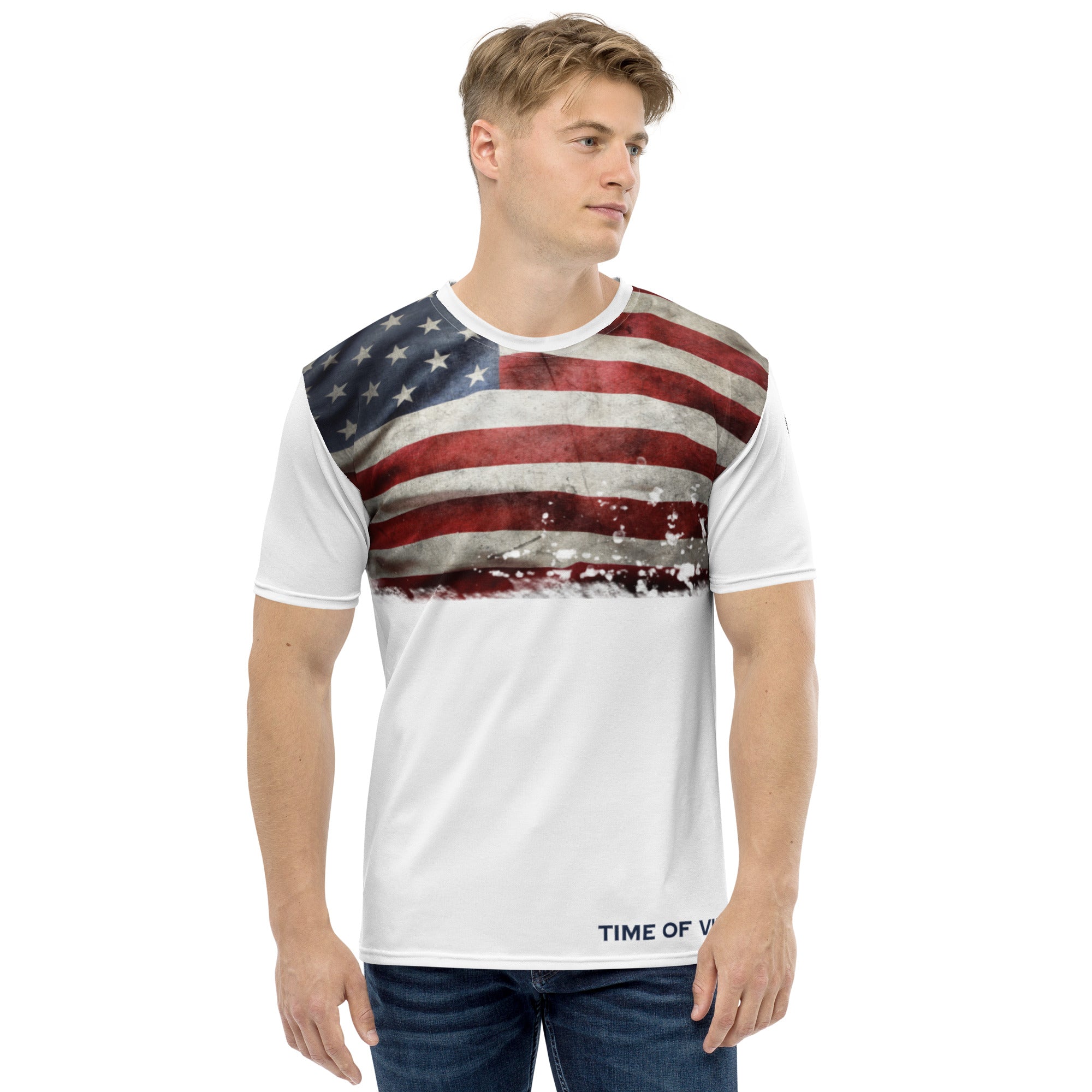 TIME OF VIBES TOV Herren Premium T-Shirt USA (Weiß) - €49,00