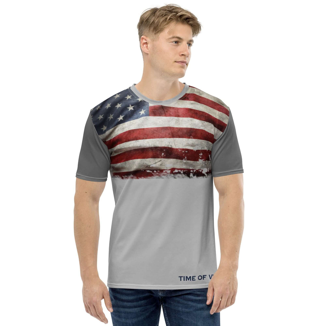 TIME OF VIBES TOV Herren Premium T-Shirt USA (Grau) - €49,00