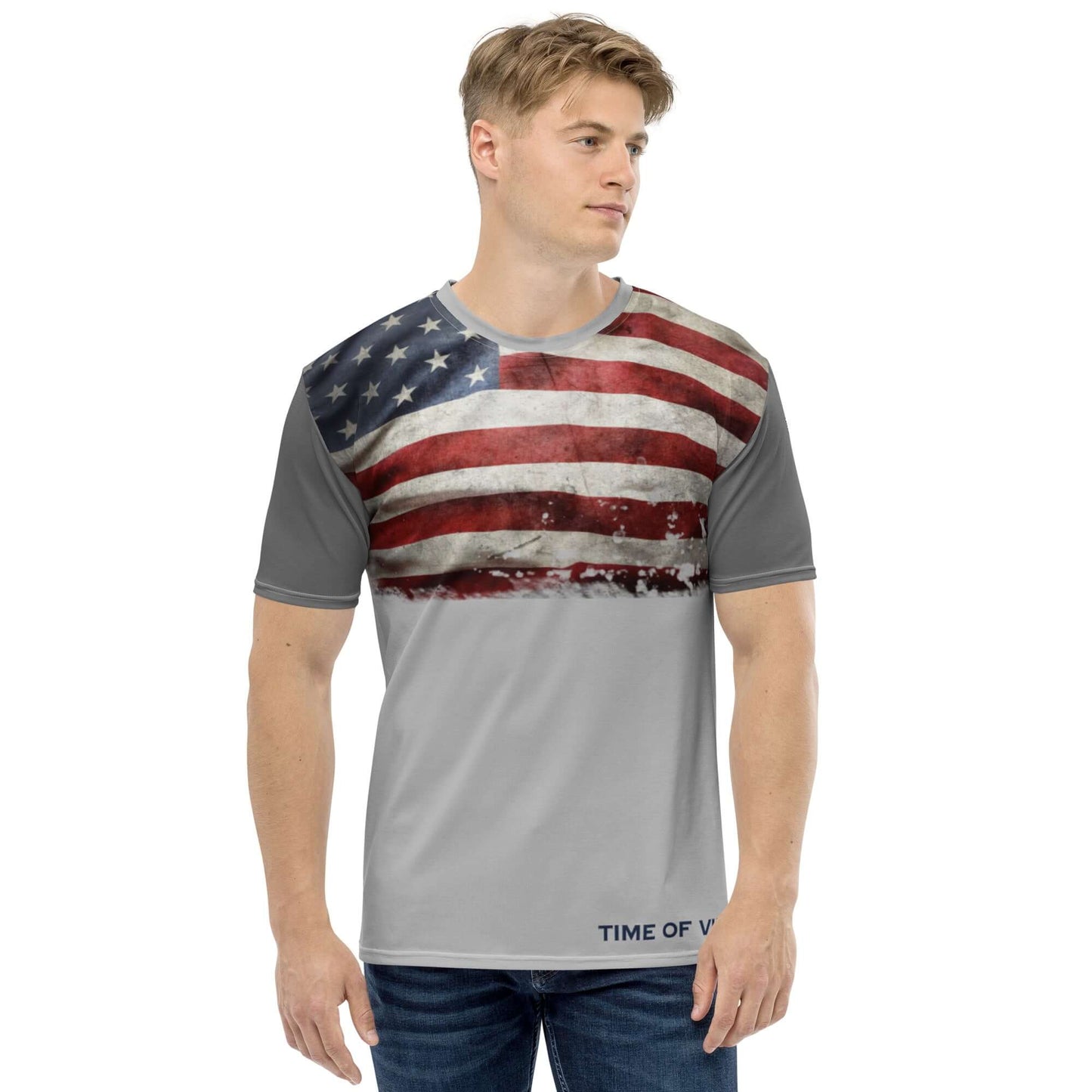 TIME OF VIBES - Premium Men's T-Shirt USA (Grey/Grey) - €49.00
