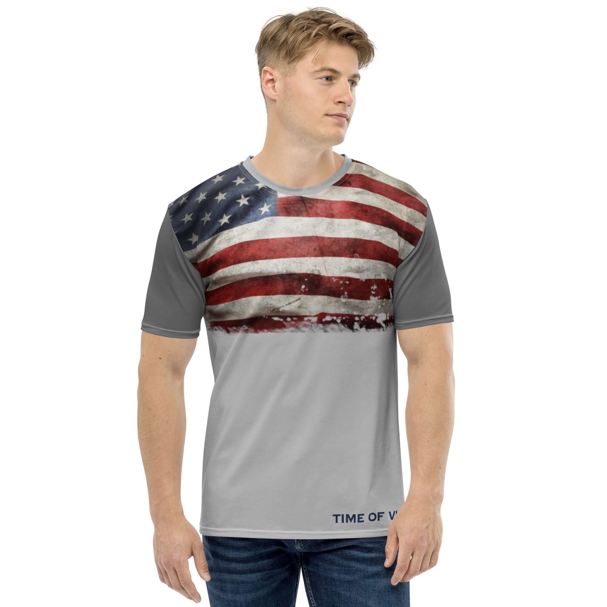 TIME OF VIBES - Premium Men's T-Shirt USA (Grey/Grey) - €49.00