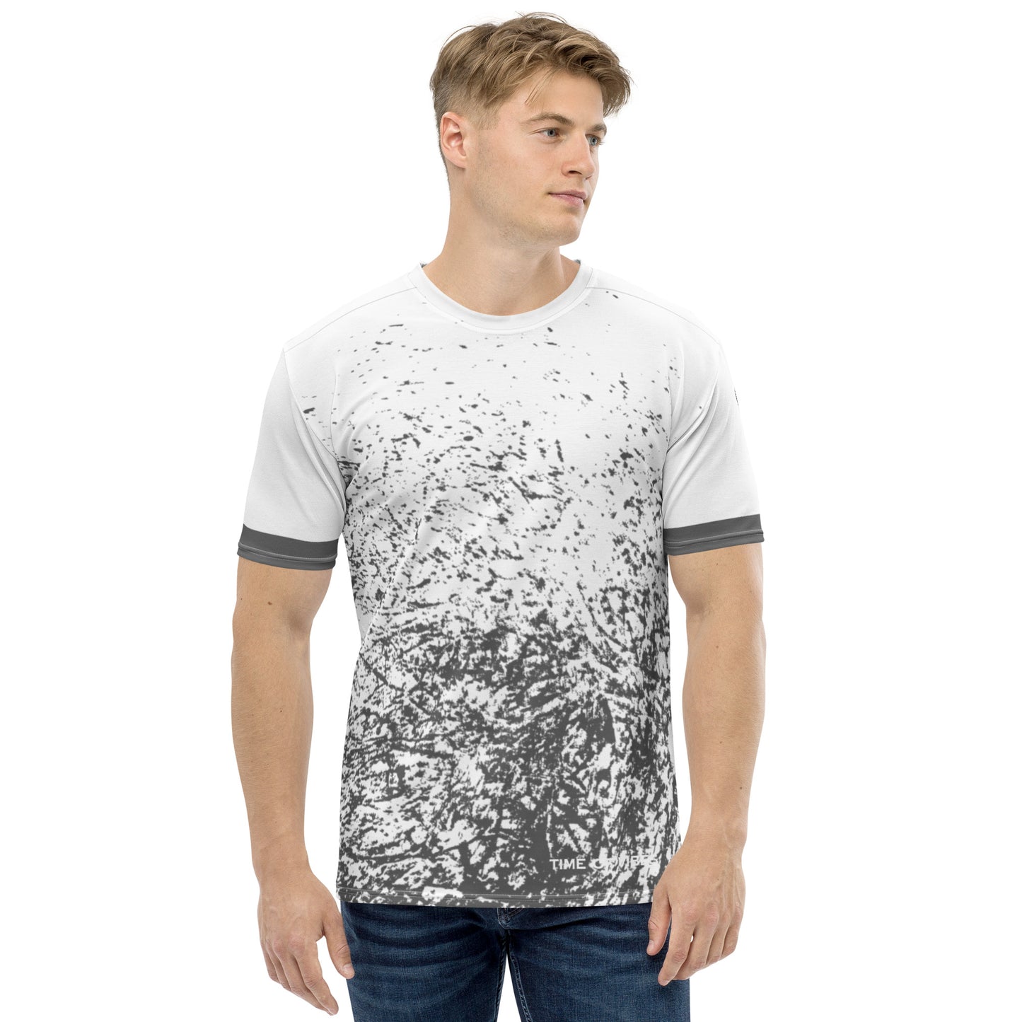 TIME OF VIBES - Premium Men's T-Shirt GRUNGE (White/Grey) - €49.00