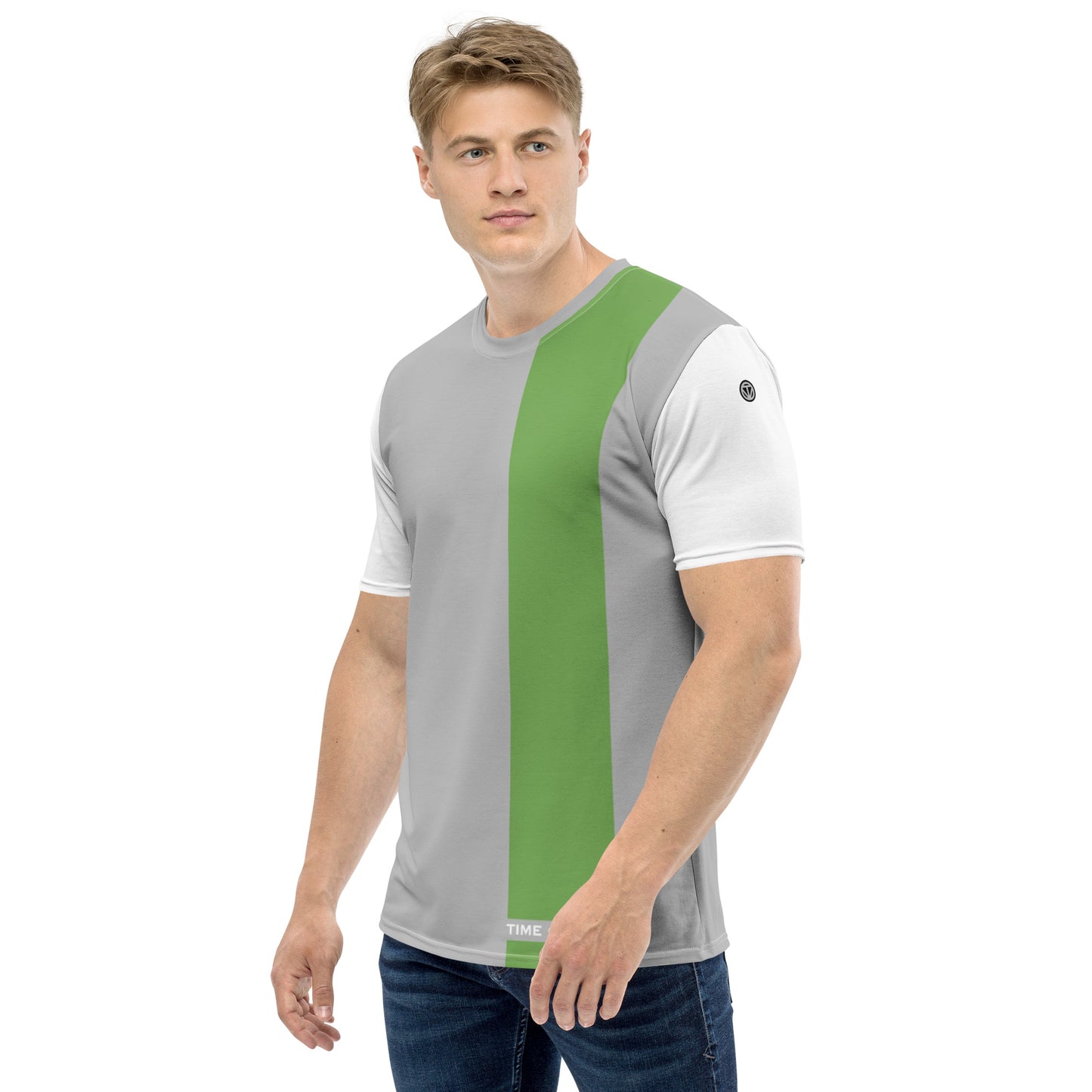 TIME OF VIBES - Premium Men's T-Shirt BASICO (White/Grey/Green) - €49.00