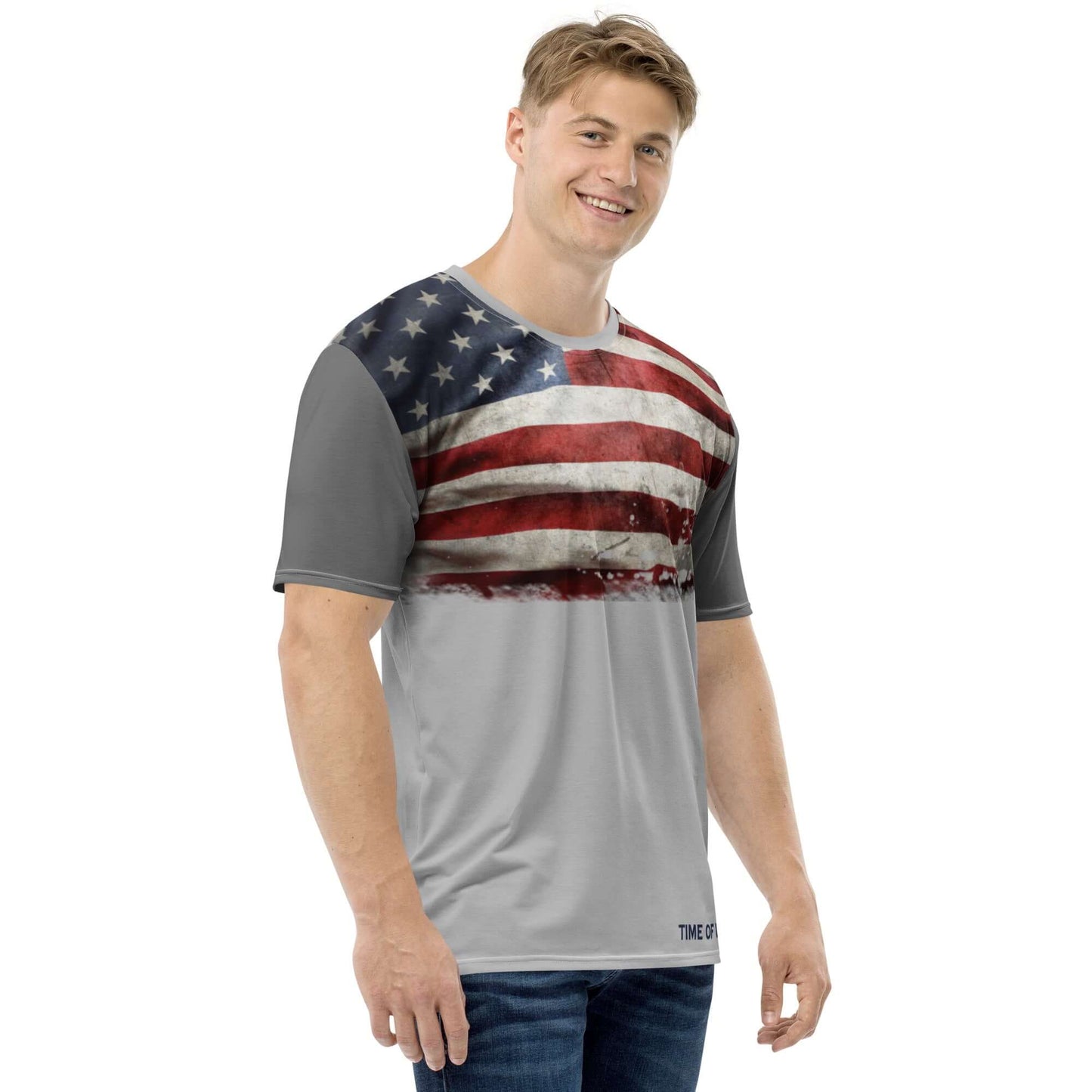 TIME OF VIBES - Premium Men's T-Shirt USA (Grey/Grey) - €49.00