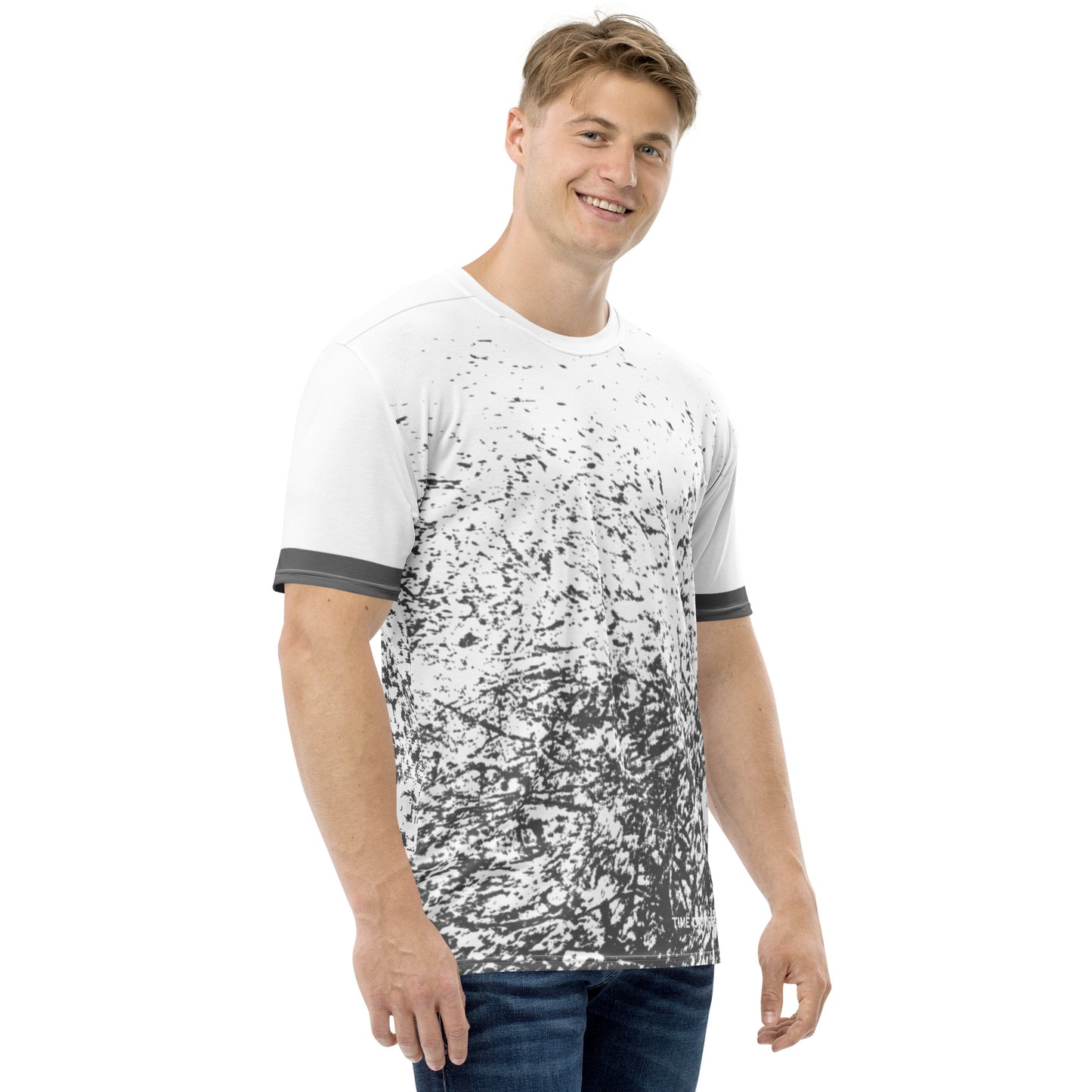 TIME OF VIBES - Premium Men's T-Shirt GRUNGE (White/Grey) - €49.00
