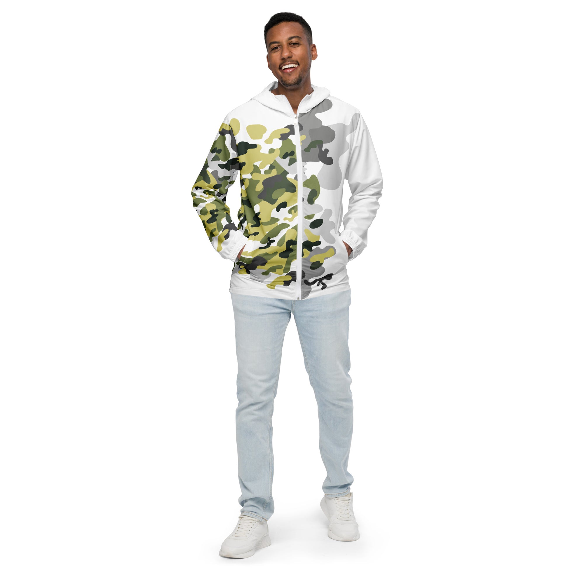 TIME OF VIBES - Men's Windbreaker CAMOUFLAGE (White) - €99.00