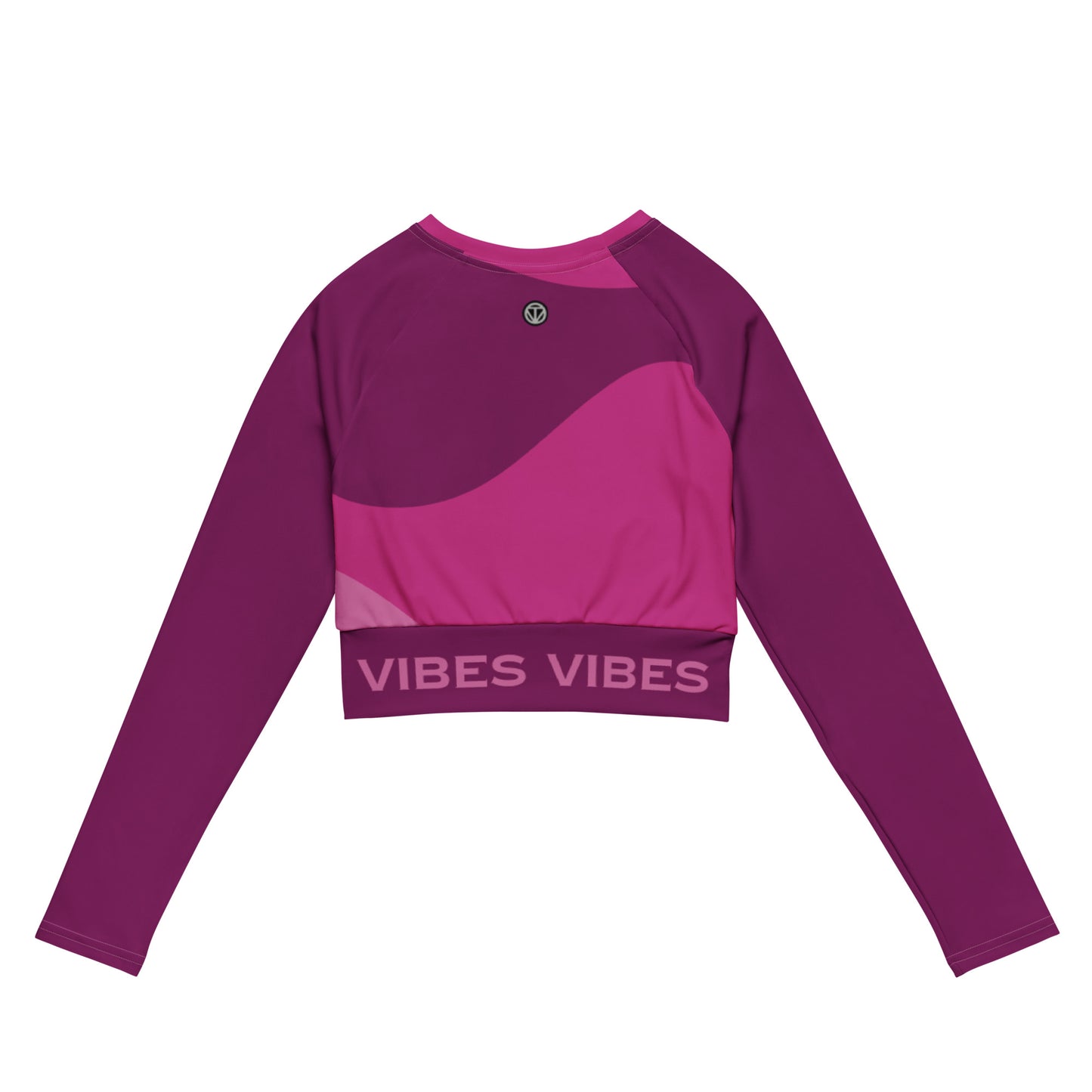 TIME OF VIBES - Recycled long-sleeve crop top ABSTRACT (Pink) - €54.00