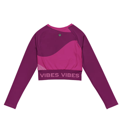TIME OF VIBES Langarm Crop-Top ABSTRACT (Pink) - €54,00