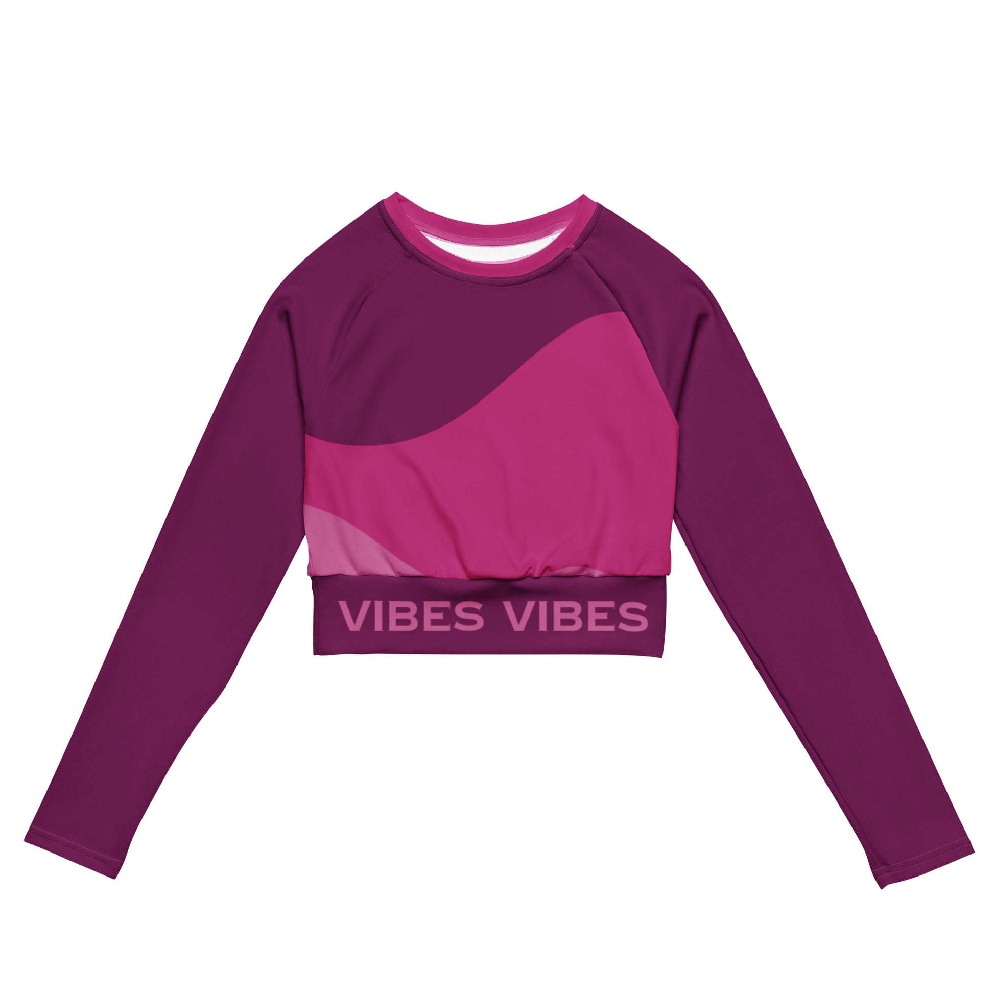 TIME OF VIBES - Recycled long-sleeve crop top ABSTRACT (Pink) - €54.00