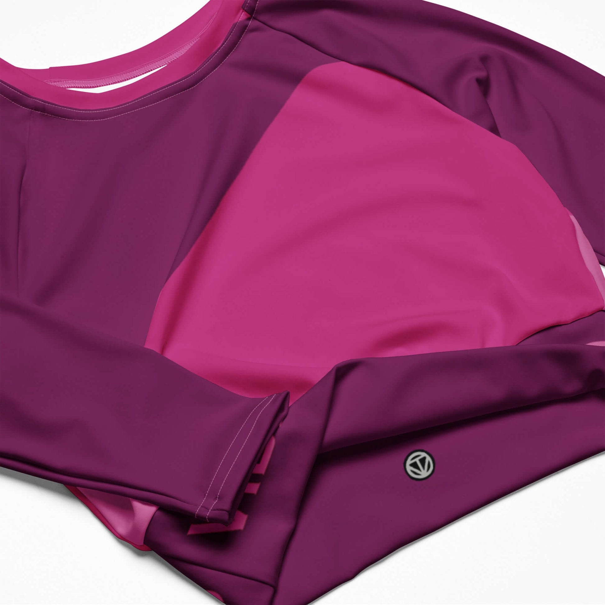 TIME OF VIBES - Recycled long-sleeve crop top ABSTRACT (Pink) - €54.00
