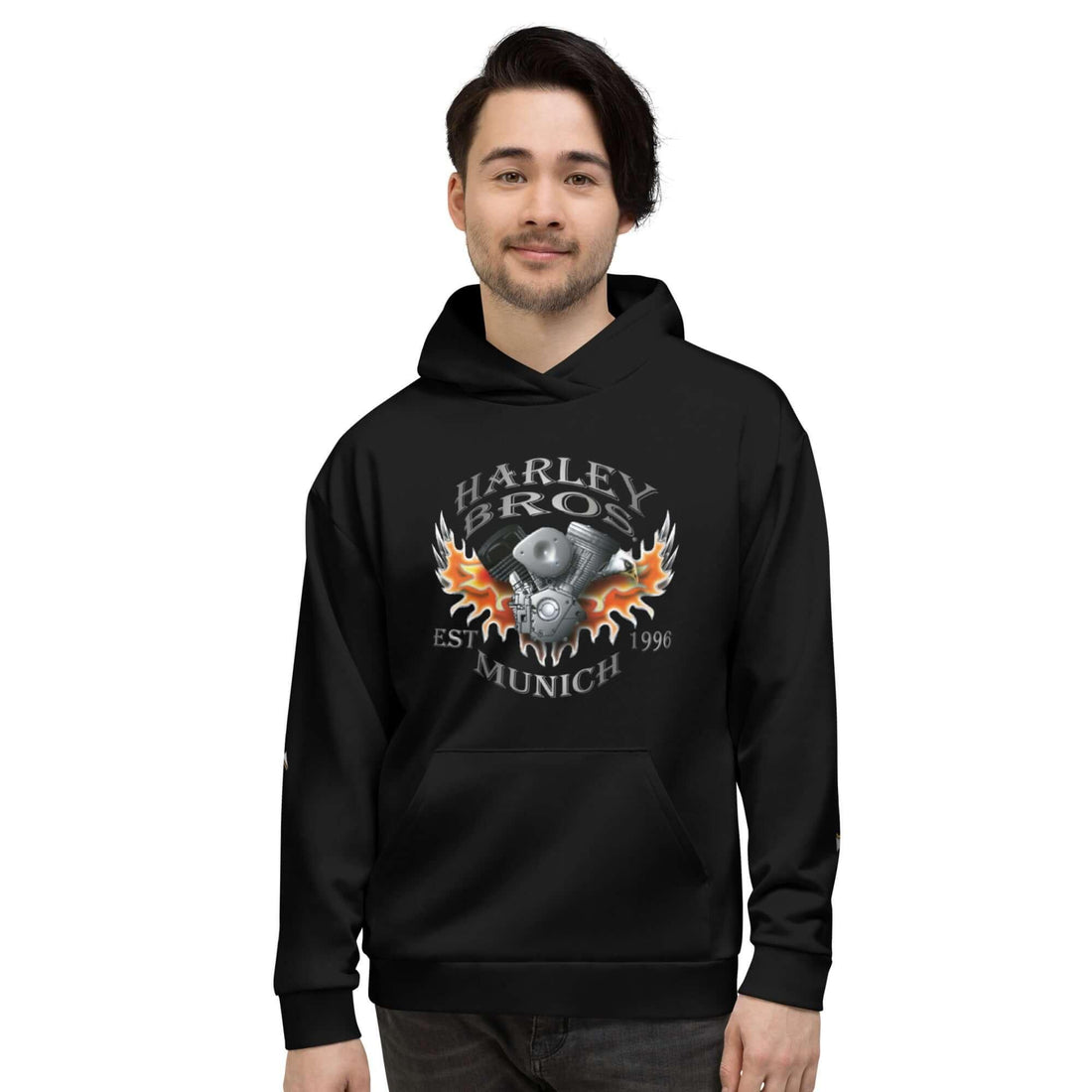 HARLEY BROS Premium Kapuzenpullover 23 (Schwarz) - Time Of Vibes