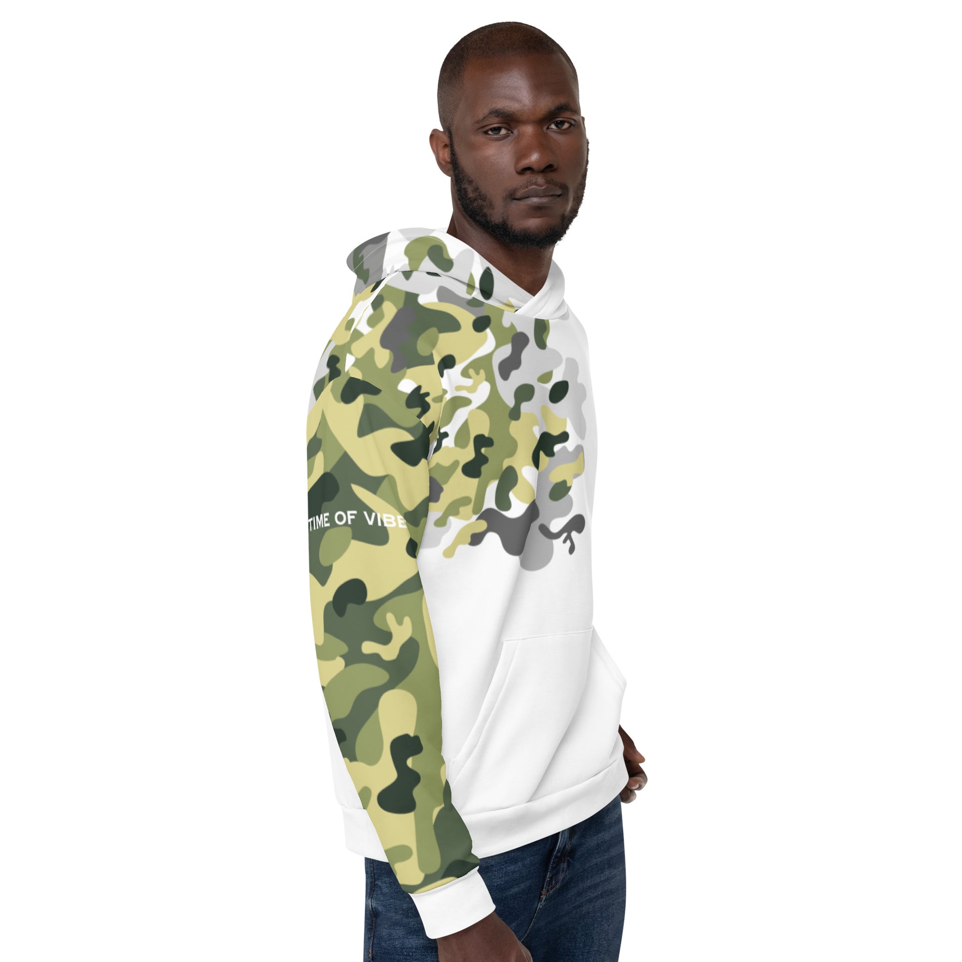 TIME OF VIBES - Premium Hoodie CAMOUFLAGE (White/Grey/Green) - €99.00