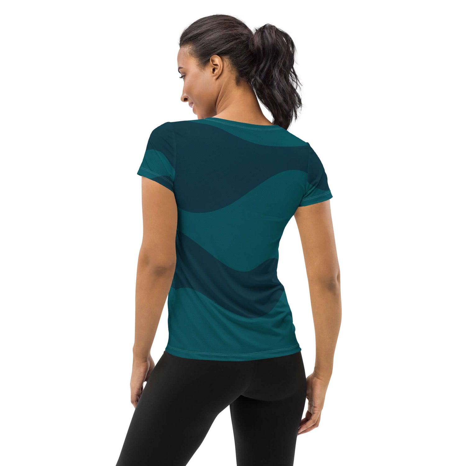 TIME OF VIBES TOV Damen Sport T-Shirt ABSTRACT (Blau) - €45,00