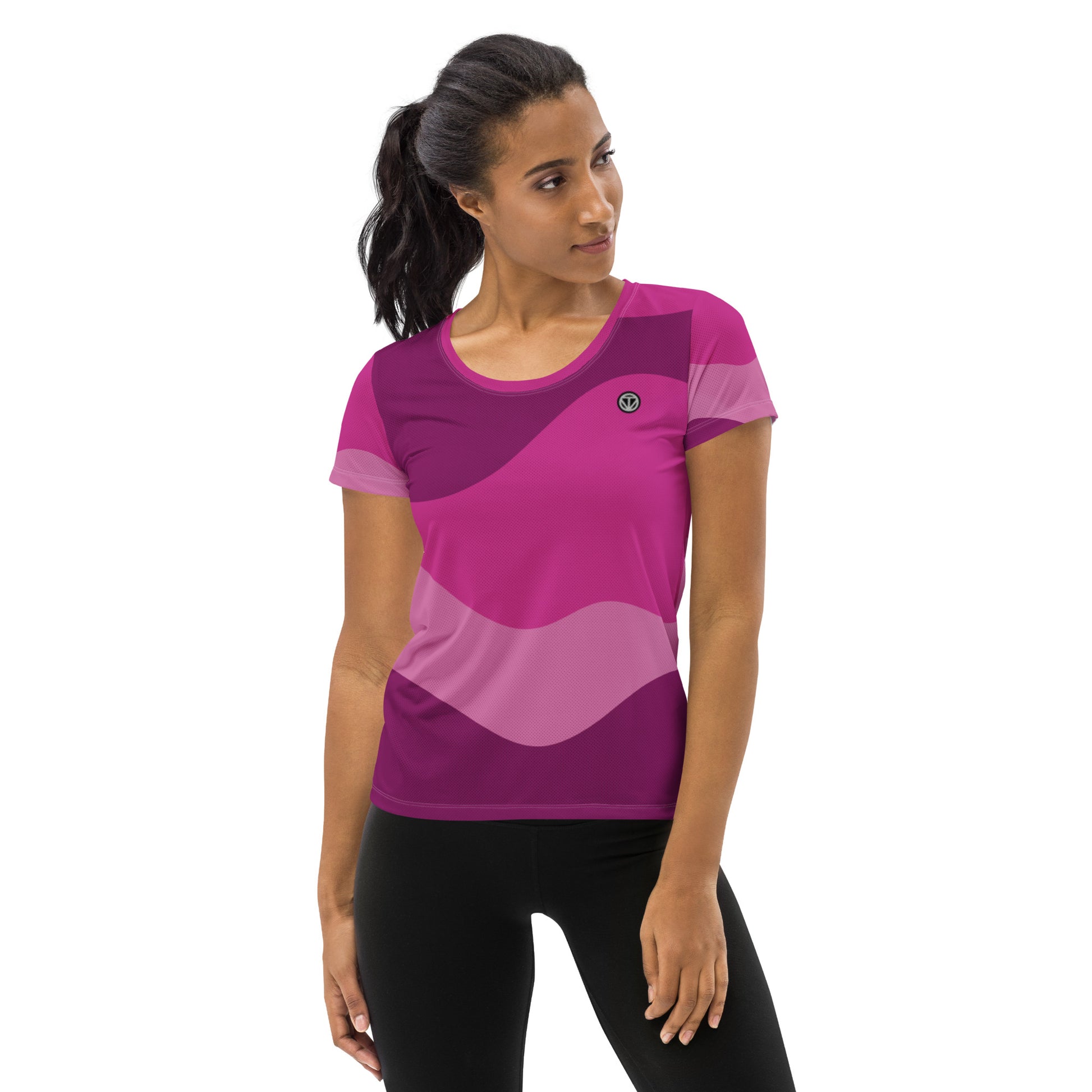 TIME OF VIBES - Women's Athletic T-shirt ABSTRACT (Pink) - €45.00