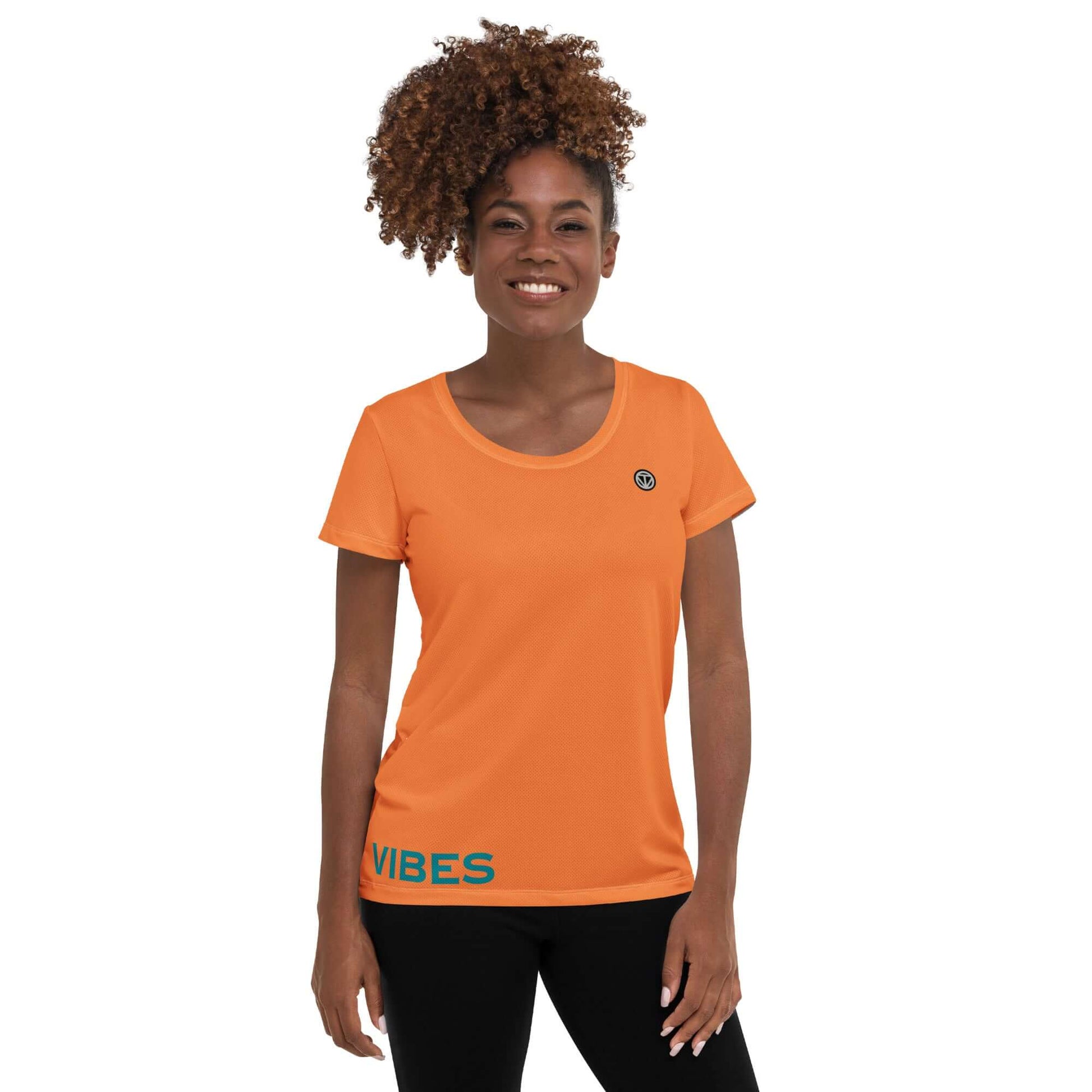TIME OF VIBES - Women's Athletic T-shirt VIBES (Orange) - €45.00