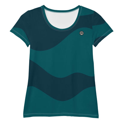 TIME OF VIBES TOV Damen Sport T-Shirt ABSTRACT (Blau) - €45,00