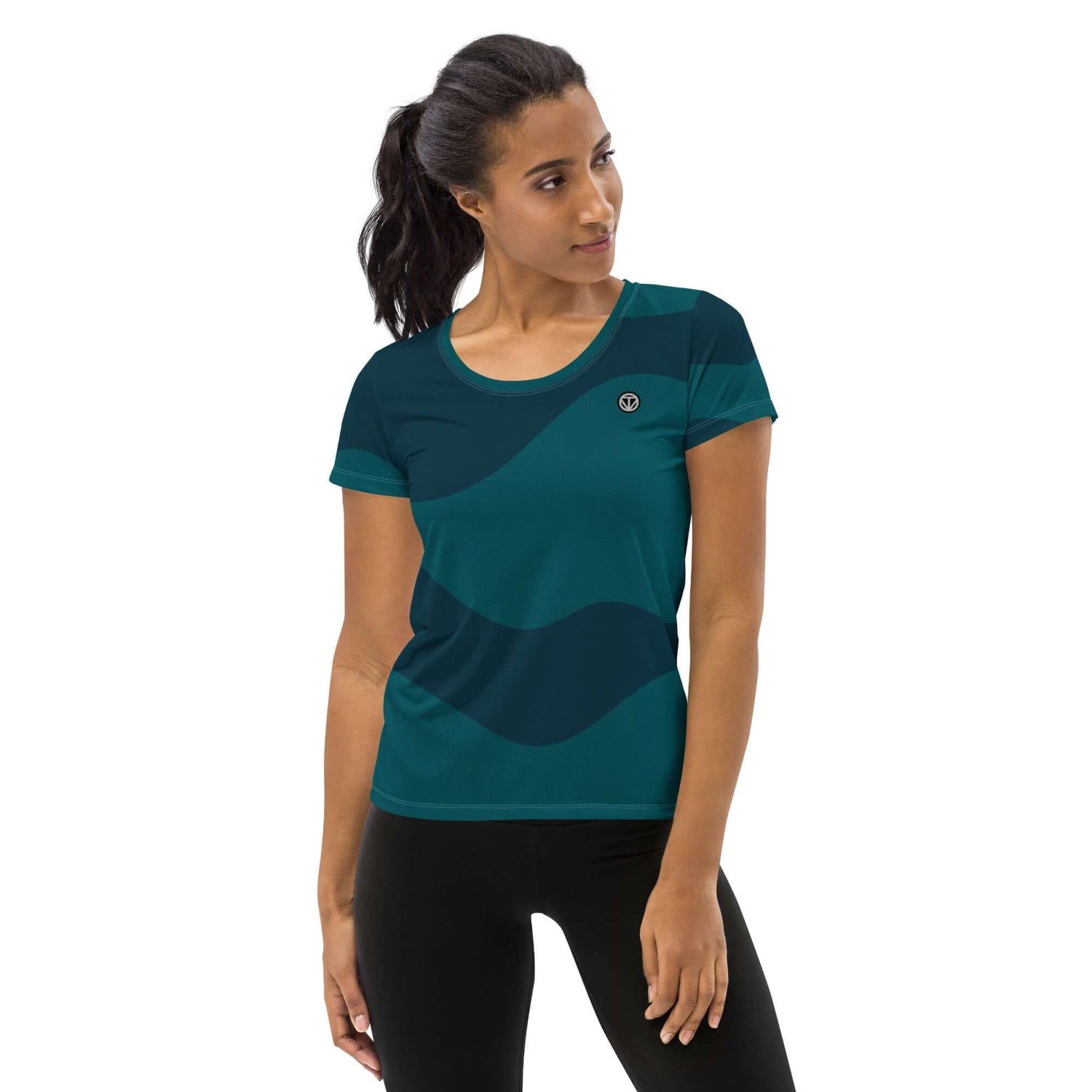 TIME OF VIBES TOV Damen Sport T-Shirt ABSTRACT (Blau) - €45,00