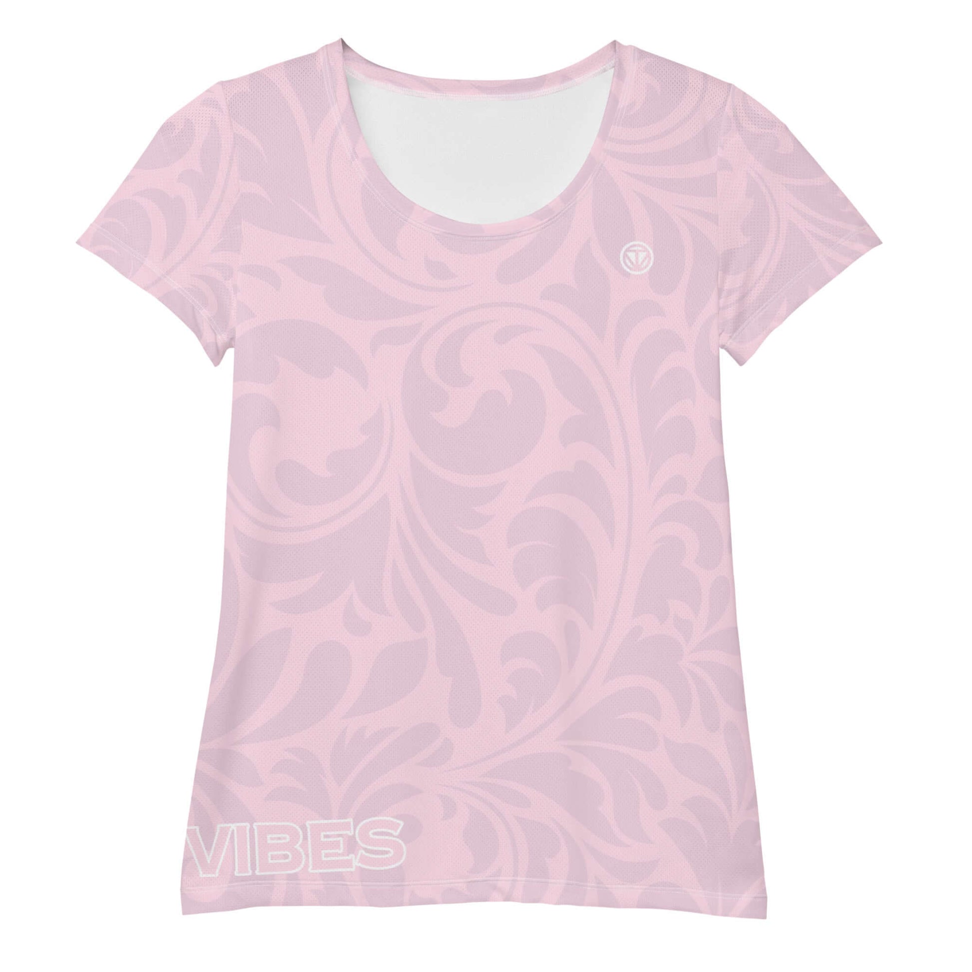 TIME OF VIBES - Women's Athletic T-shirt FLORAL (Pink) - €45.00