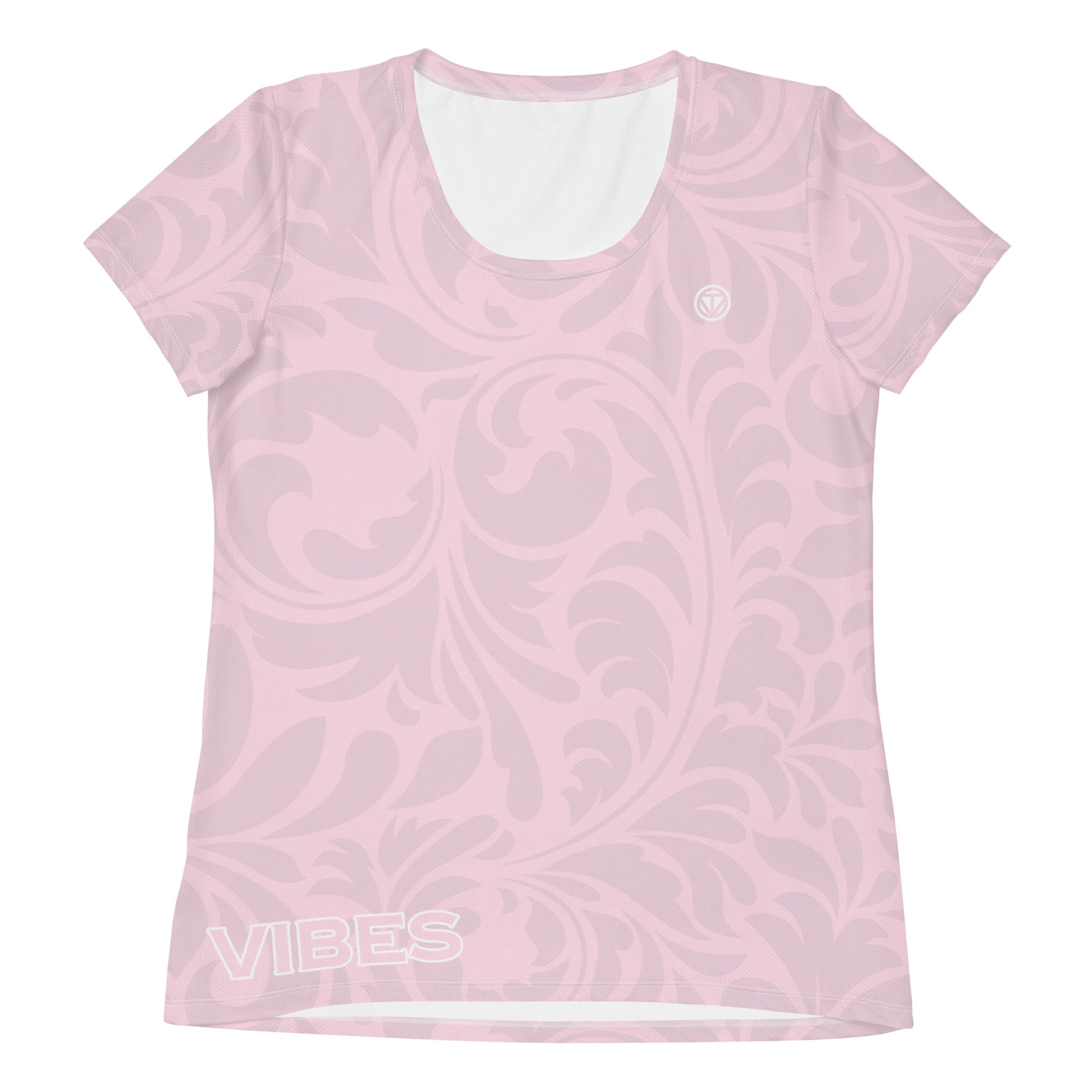 TIME OF VIBES - Women's Athletic T-shirt FLORAL (Pink) - €45.00