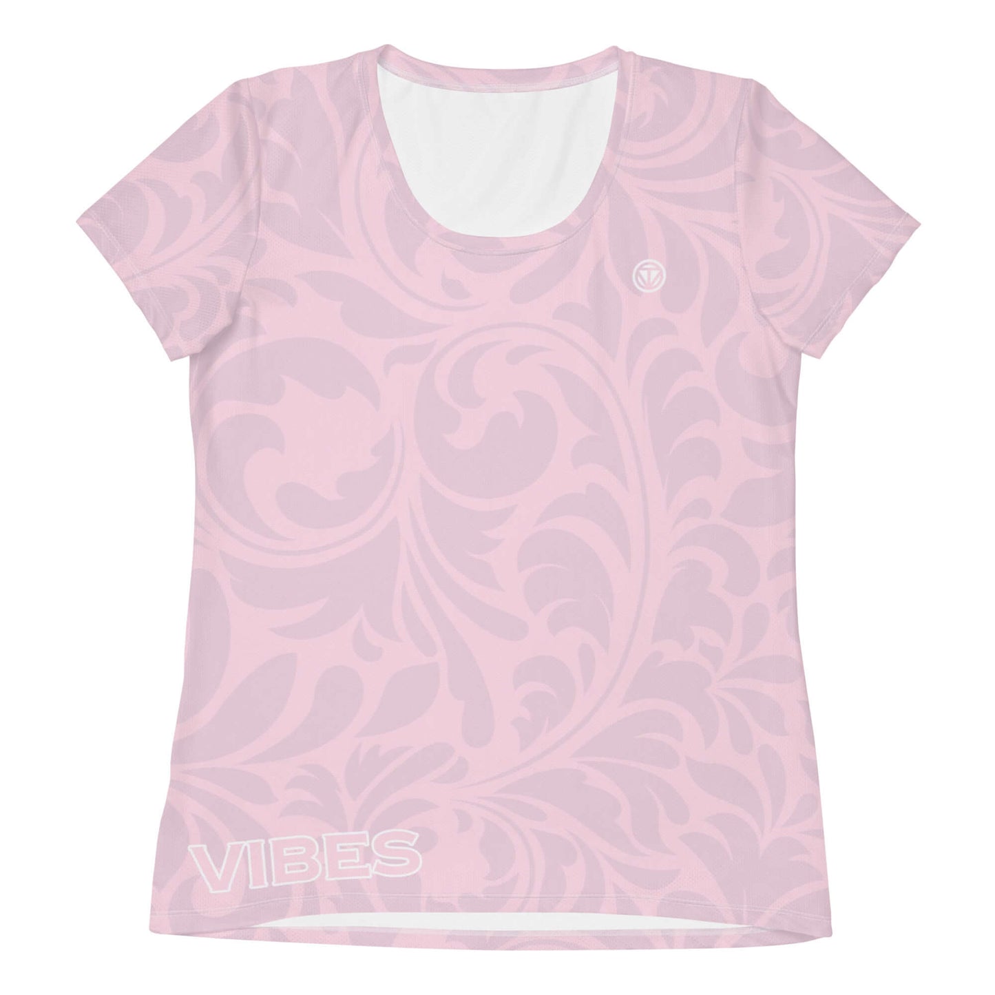 TIME OF VIBES - Women's Athletic T-shirt FLORAL (Pink) - €45.00