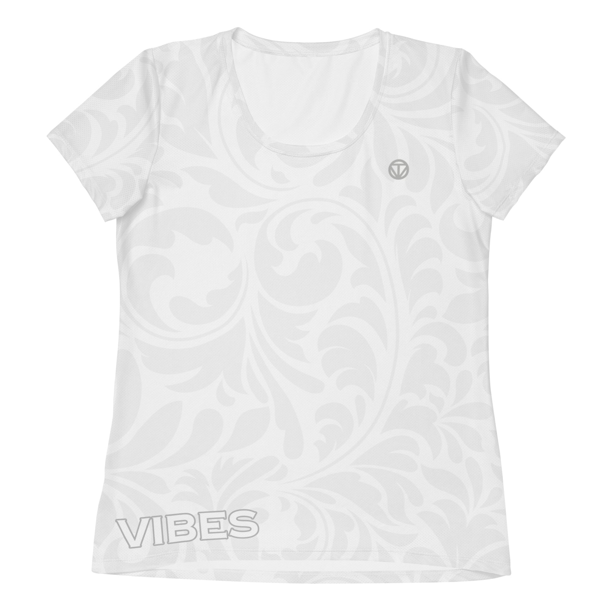 TIME OF VIBES - Women's Athletic T-shirt FLORAL (White) - €45.00