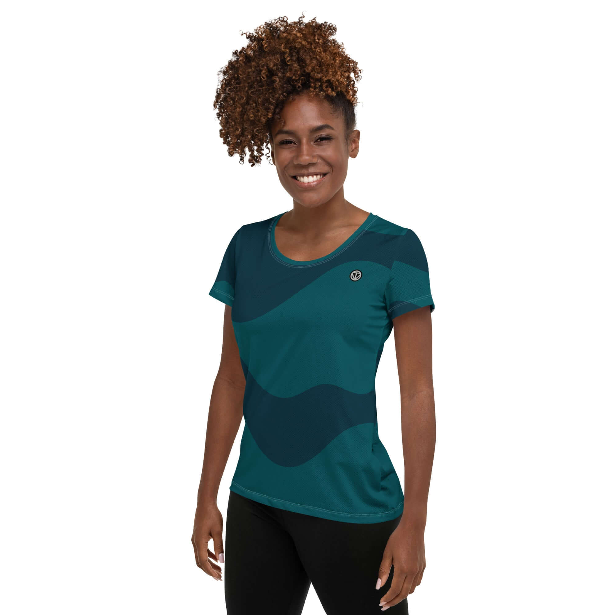 TIME OF VIBES TOV Damen Sport T-Shirt ABSTRACT (Blau) - €45,00