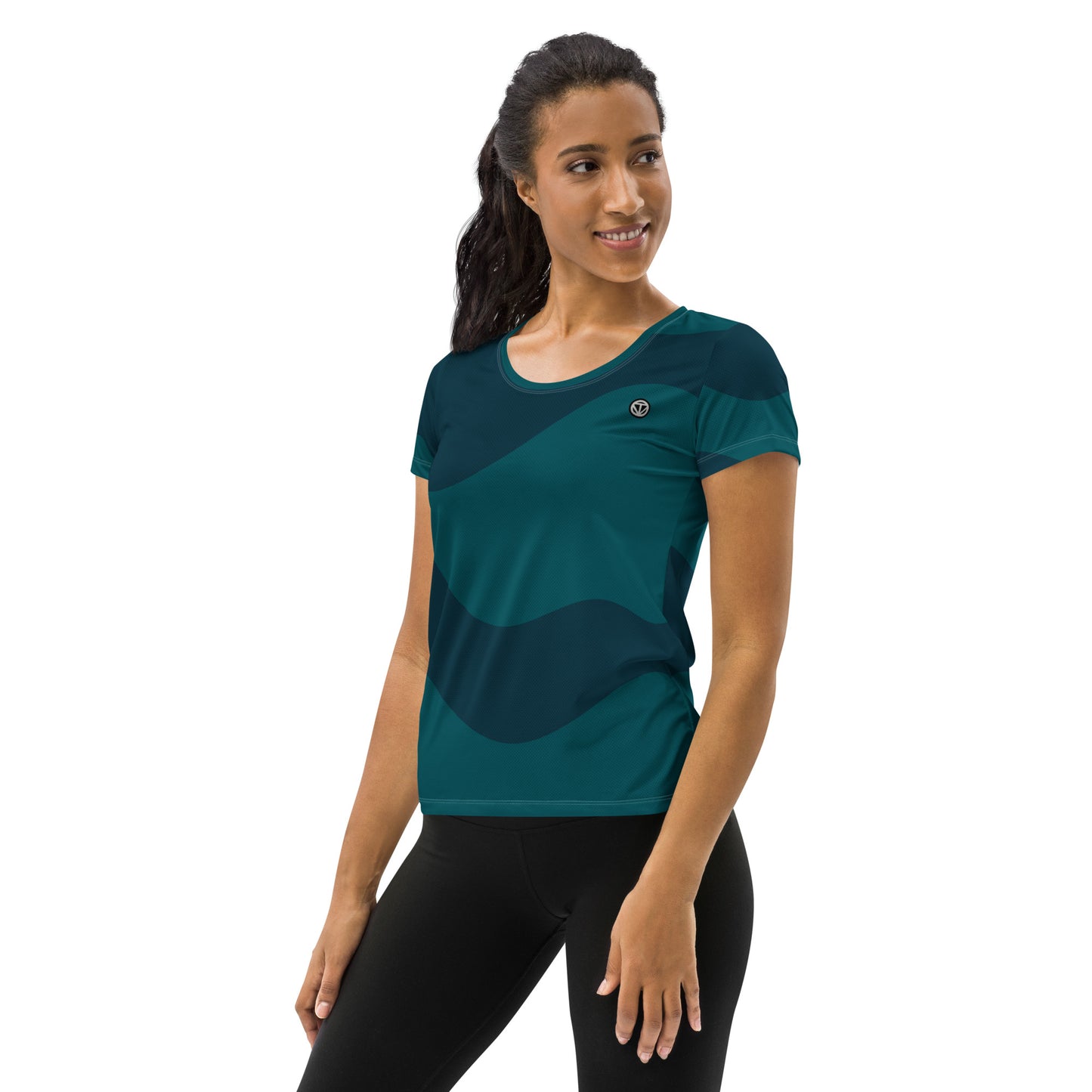 TIME OF VIBES - Women's Athletic T-shirt ABSTRACT (Sherpa Blue) - €45.00
