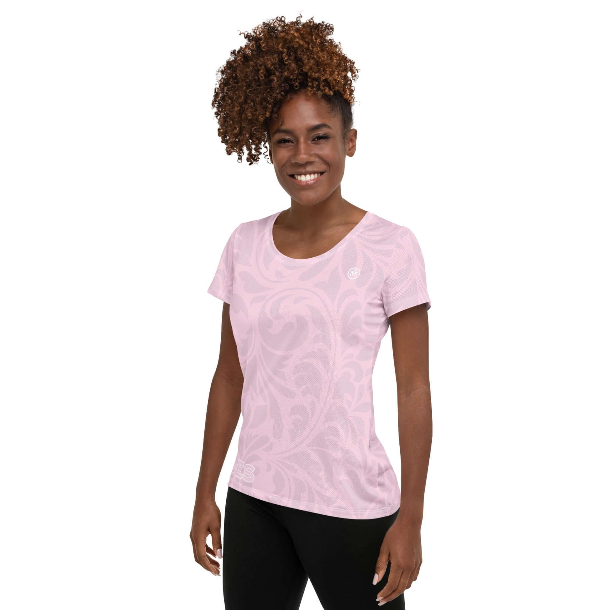 TIME OF VIBES - Women's Athletic T-shirt FLORAL (Pink) - €45.00