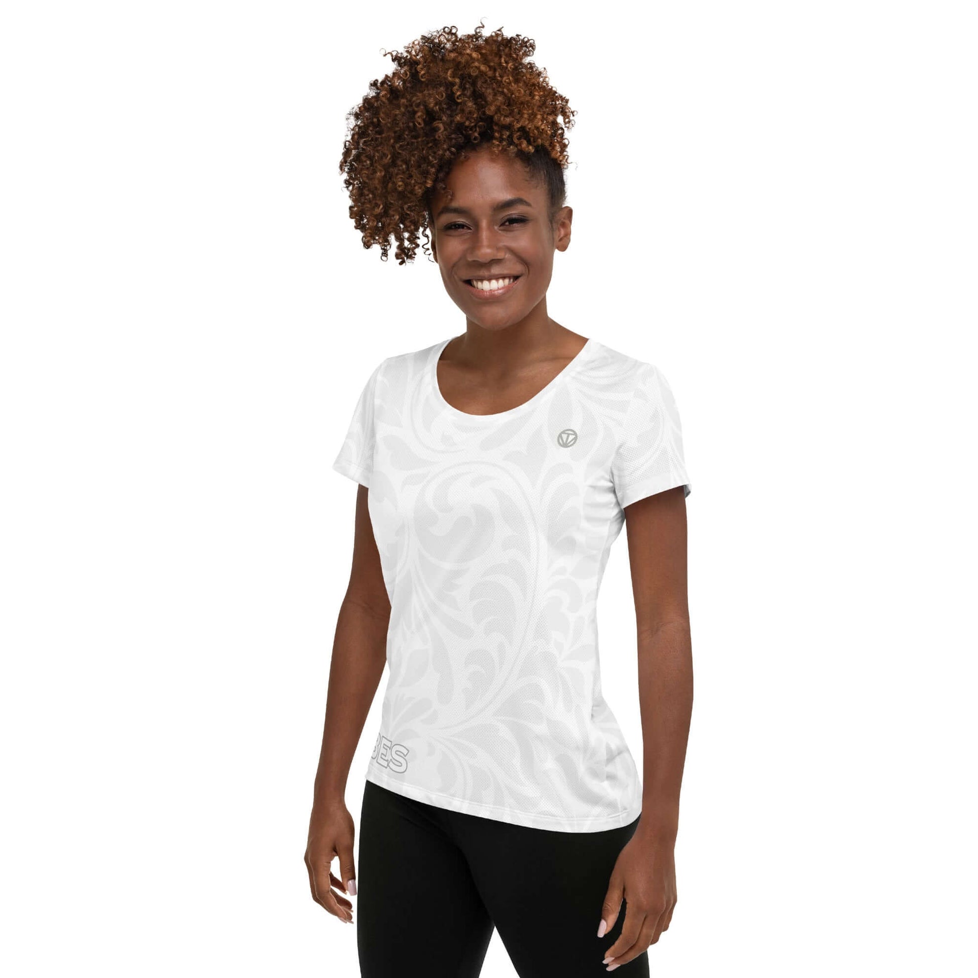 TIME OF VIBES - Women's Athletic T-shirt FLORAL (White) - €45.00