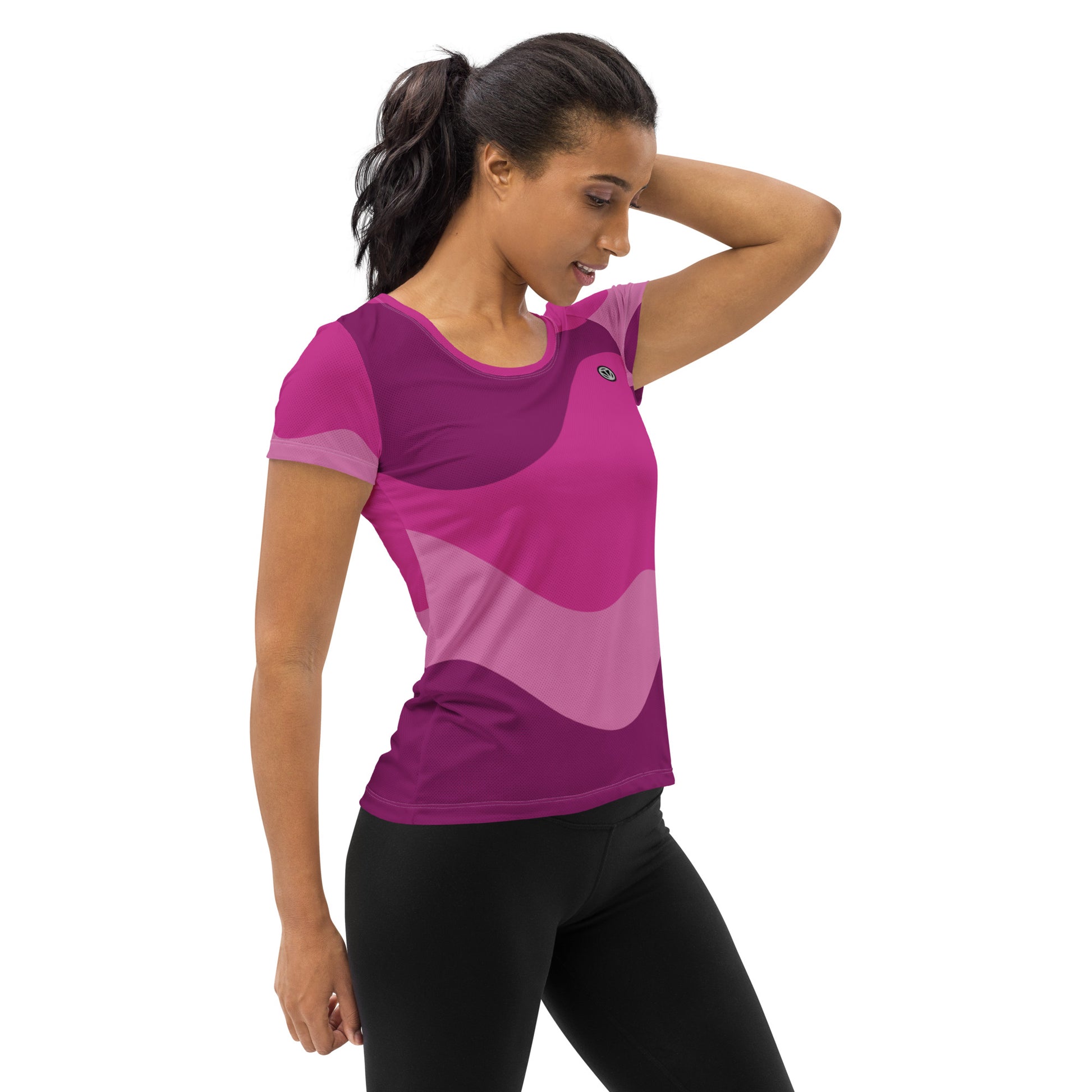 TIME OF VIBES - Women's Athletic T-shirt ABSTRACT (Pink) - €45.00